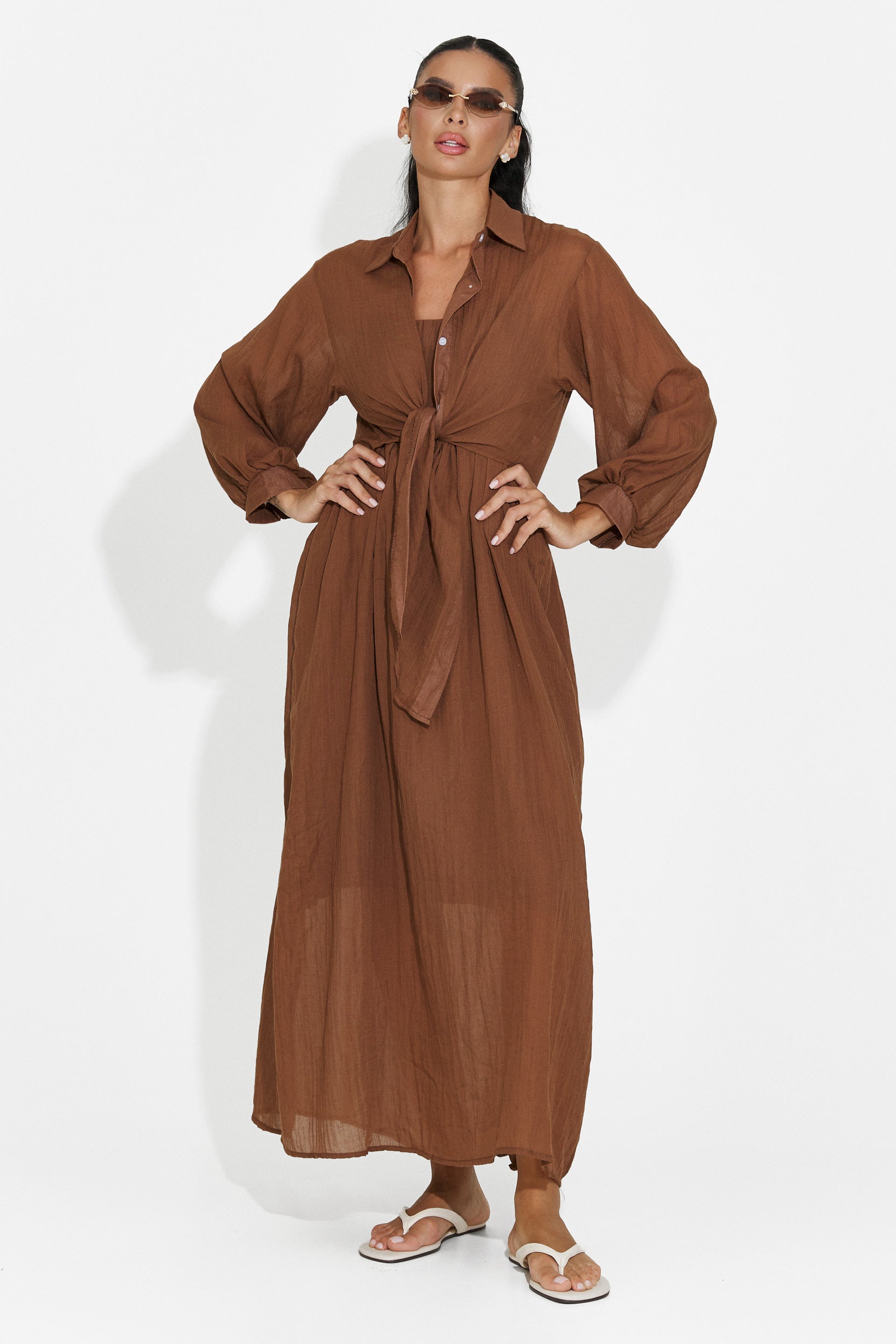Women's suit dress + shirt brown Aishia Bogas