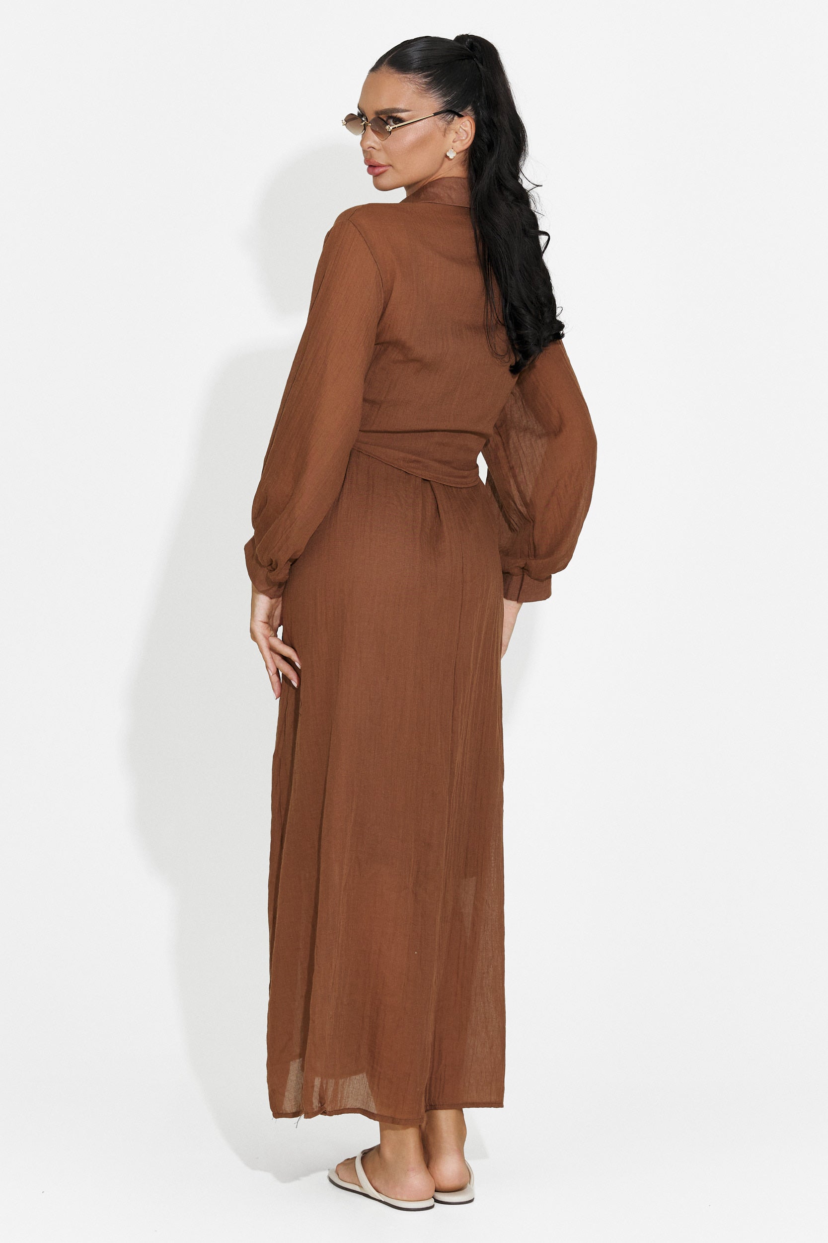 Women's suit dress + shirt brown Aishia Bogas