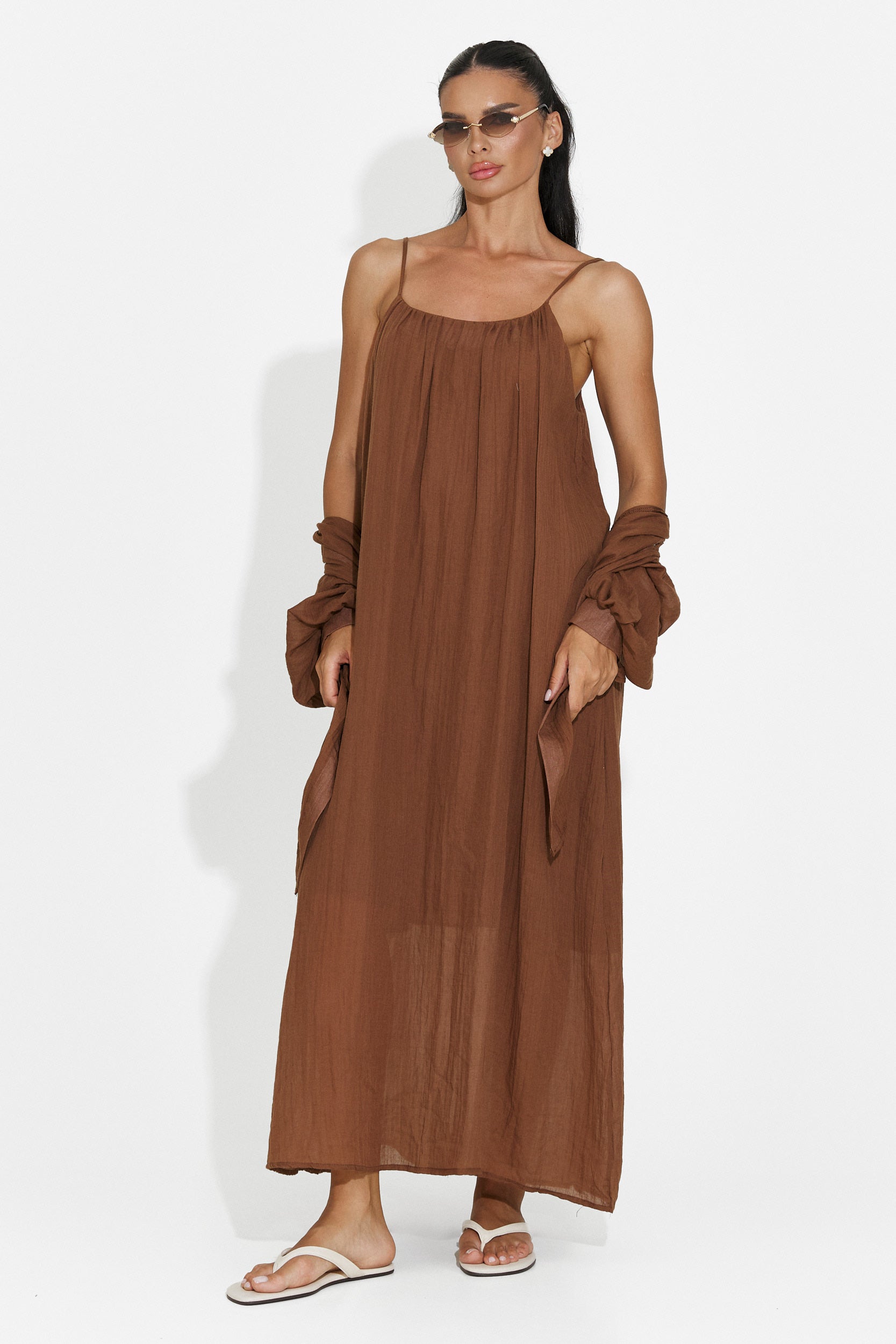 Women's suit dress + shirt brown Aishia Bogas