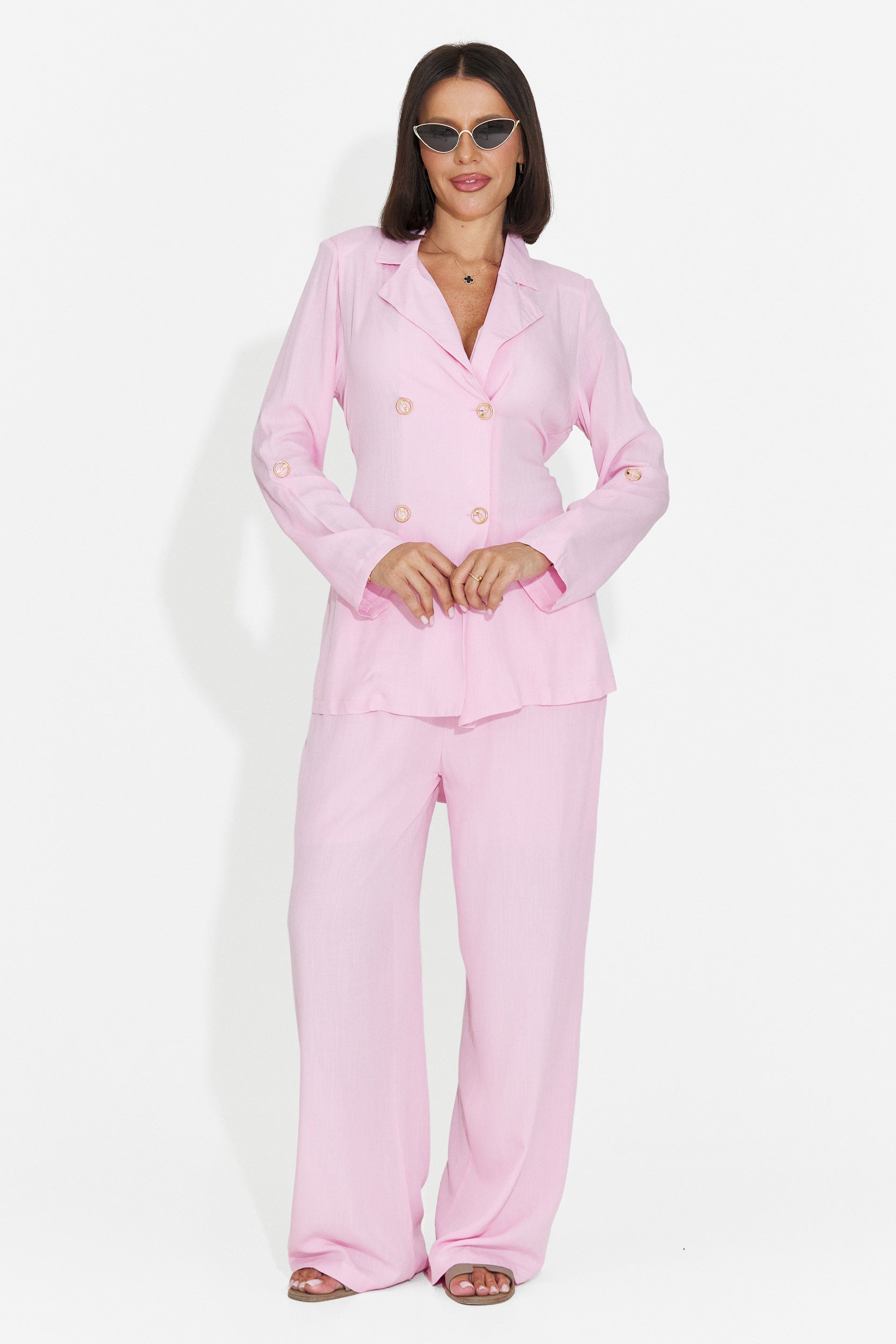 Compleu dama roz camasa + pantaloni Cloe Bogas