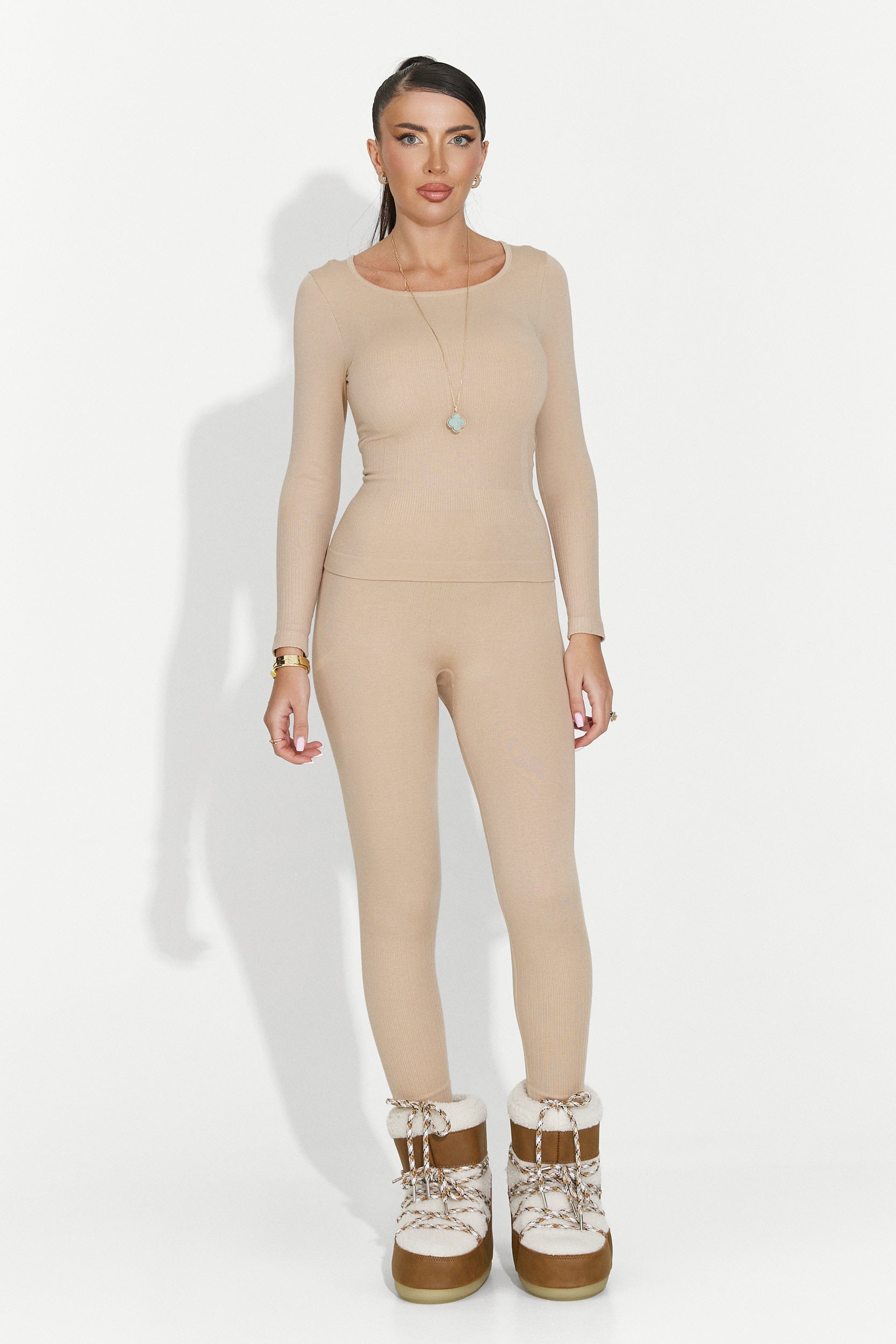 Women's beige underwear set Dominia Bogas