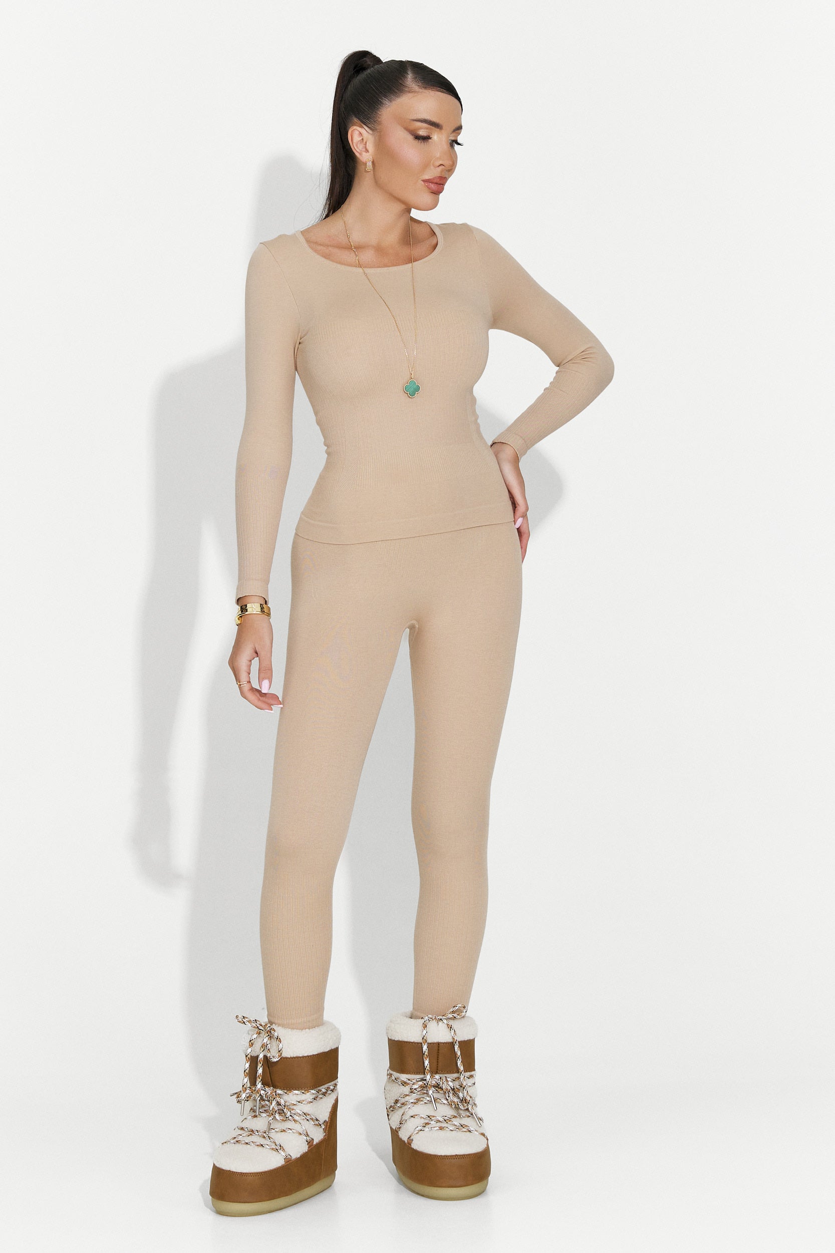 Women's beige underwear set Dominia Bogas