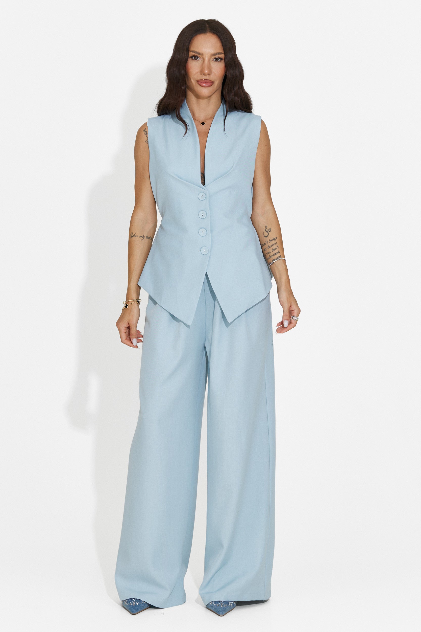 Conjunto de mujer chaleco + pantalones azul Chelora Bogas