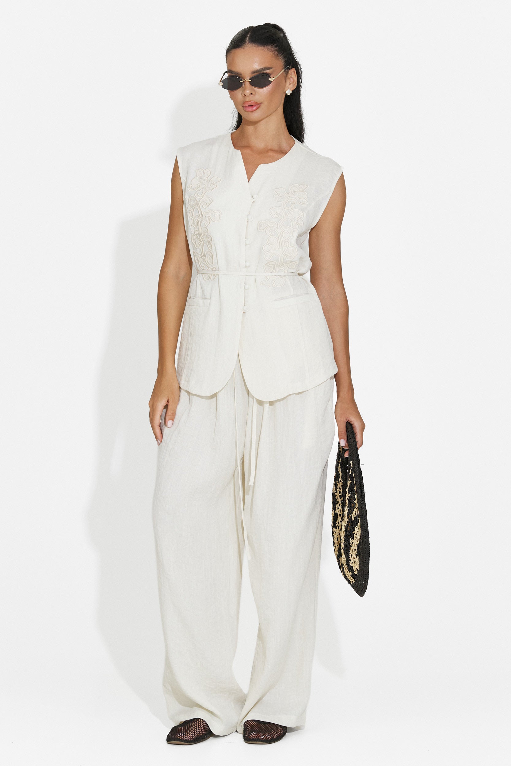 Women's suit vest + cream pants Vyzela Bogas