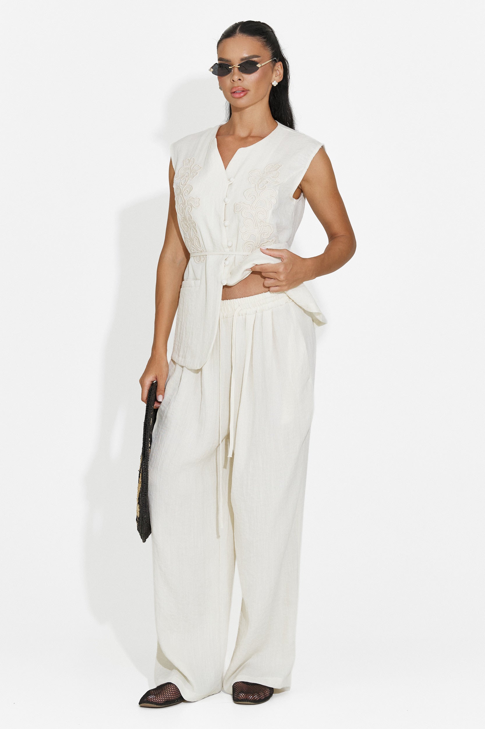 Women's suit vest + cream pants Vyzela Bogas