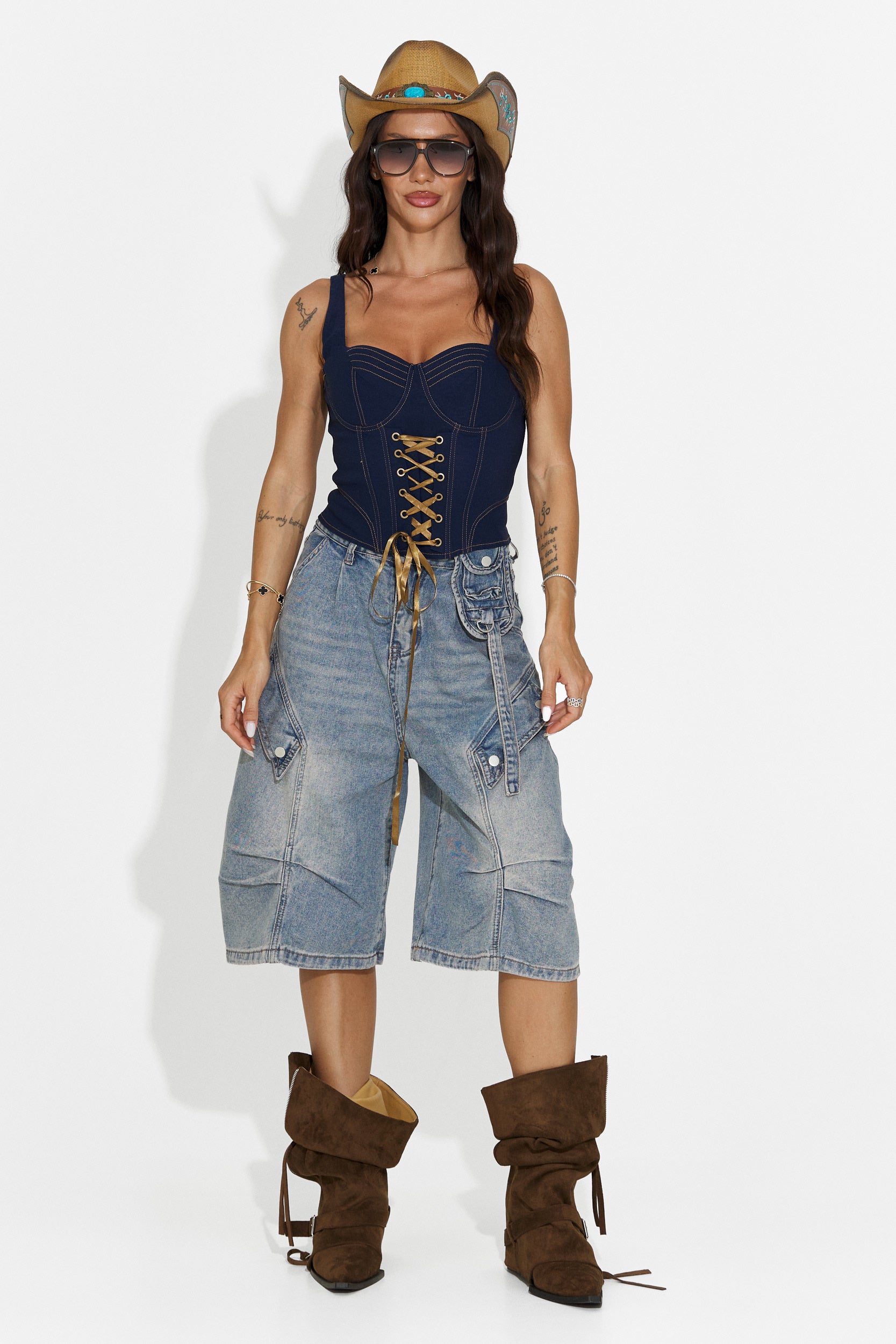 Women's casual blue corset Veriga Bogas