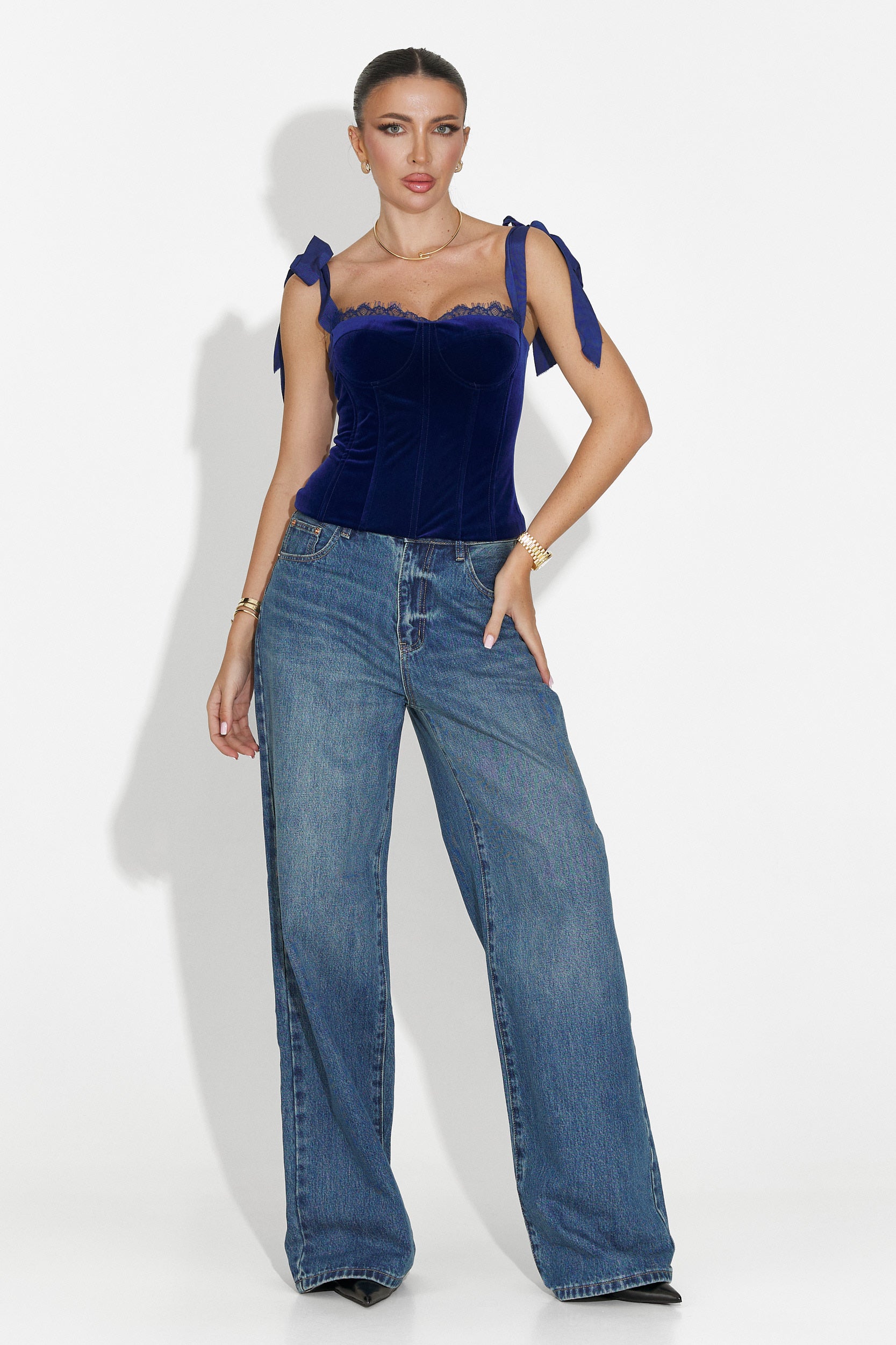 Elegancki niebieski gorset damski Dianela Bogas