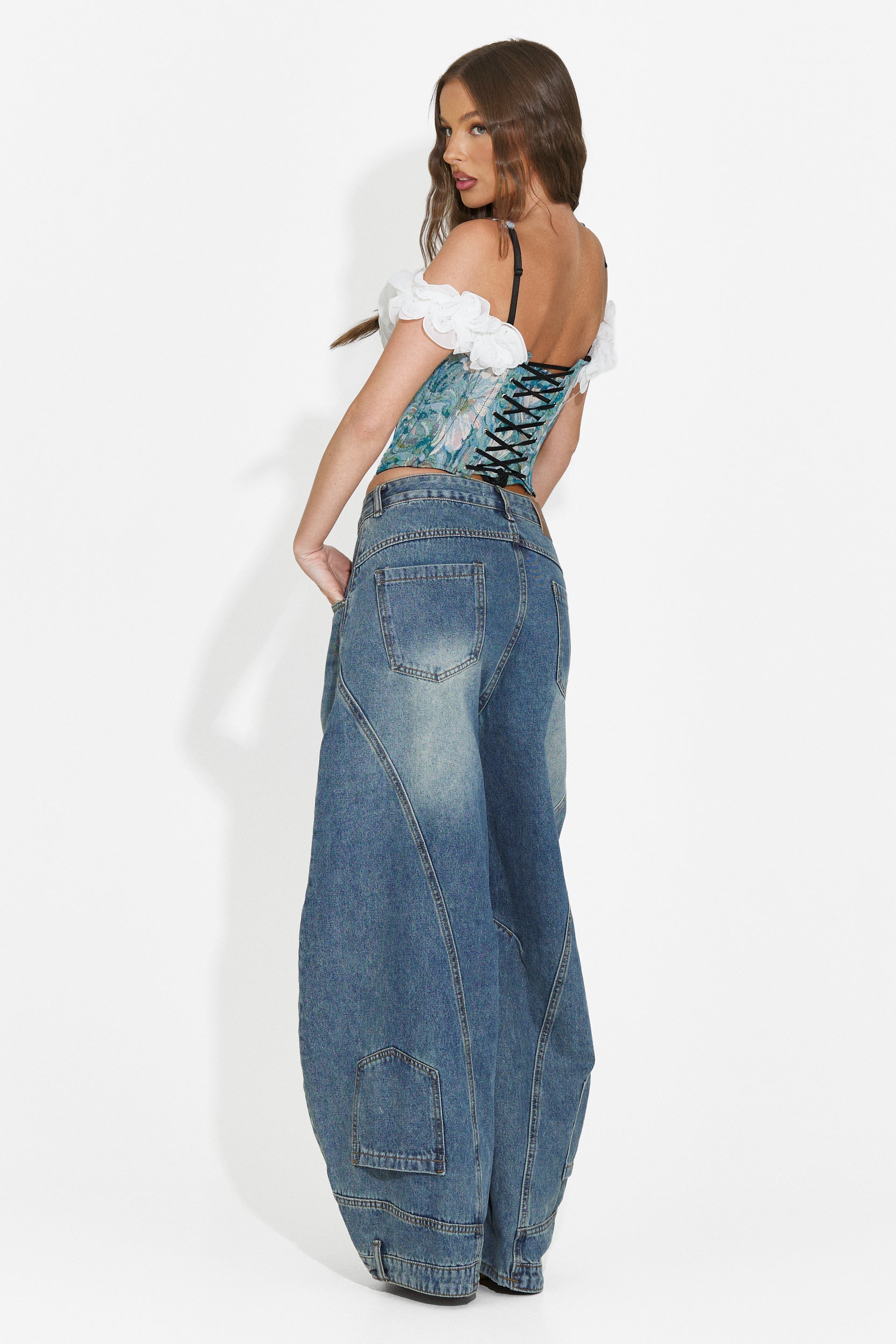 Women's elegant light blue corset Cosmina Bogas