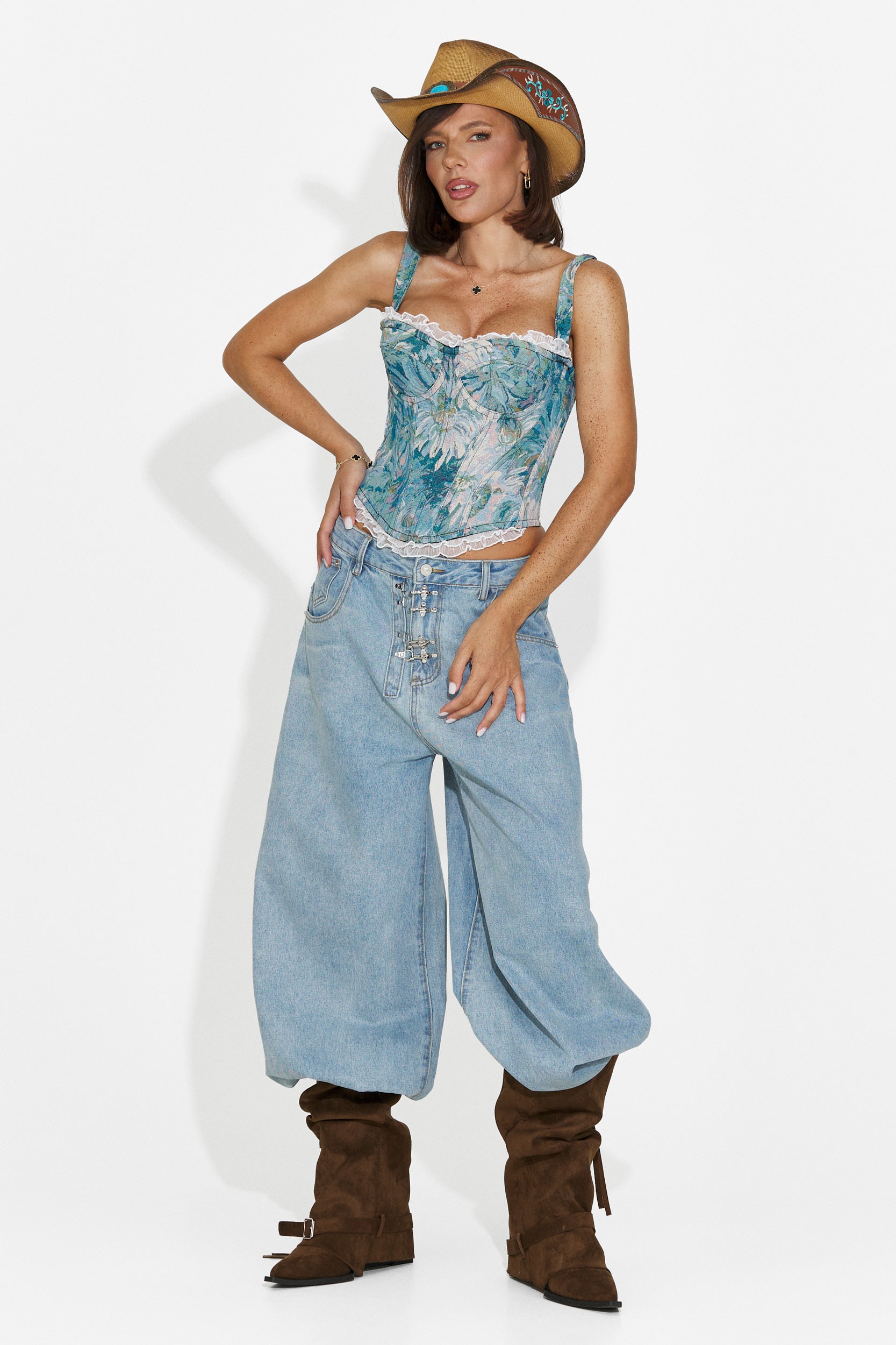 Corsé de mujer elegante azul claro Mistyca Bogas