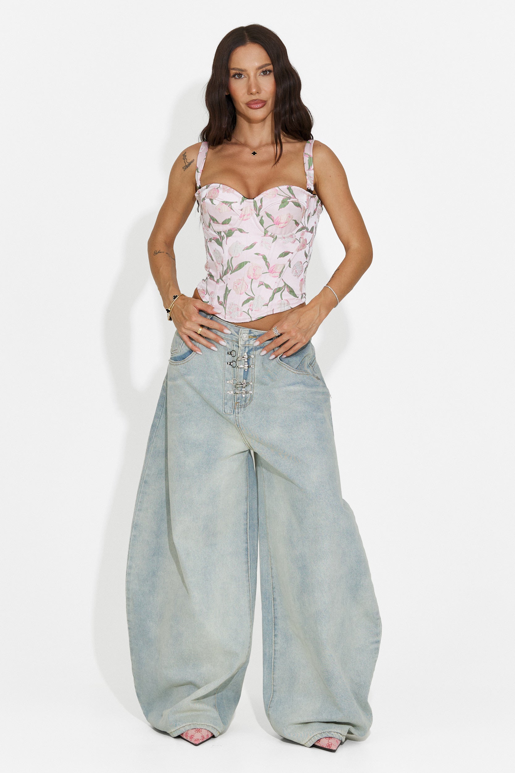 Women's elegant pink corset Flamy Bogas