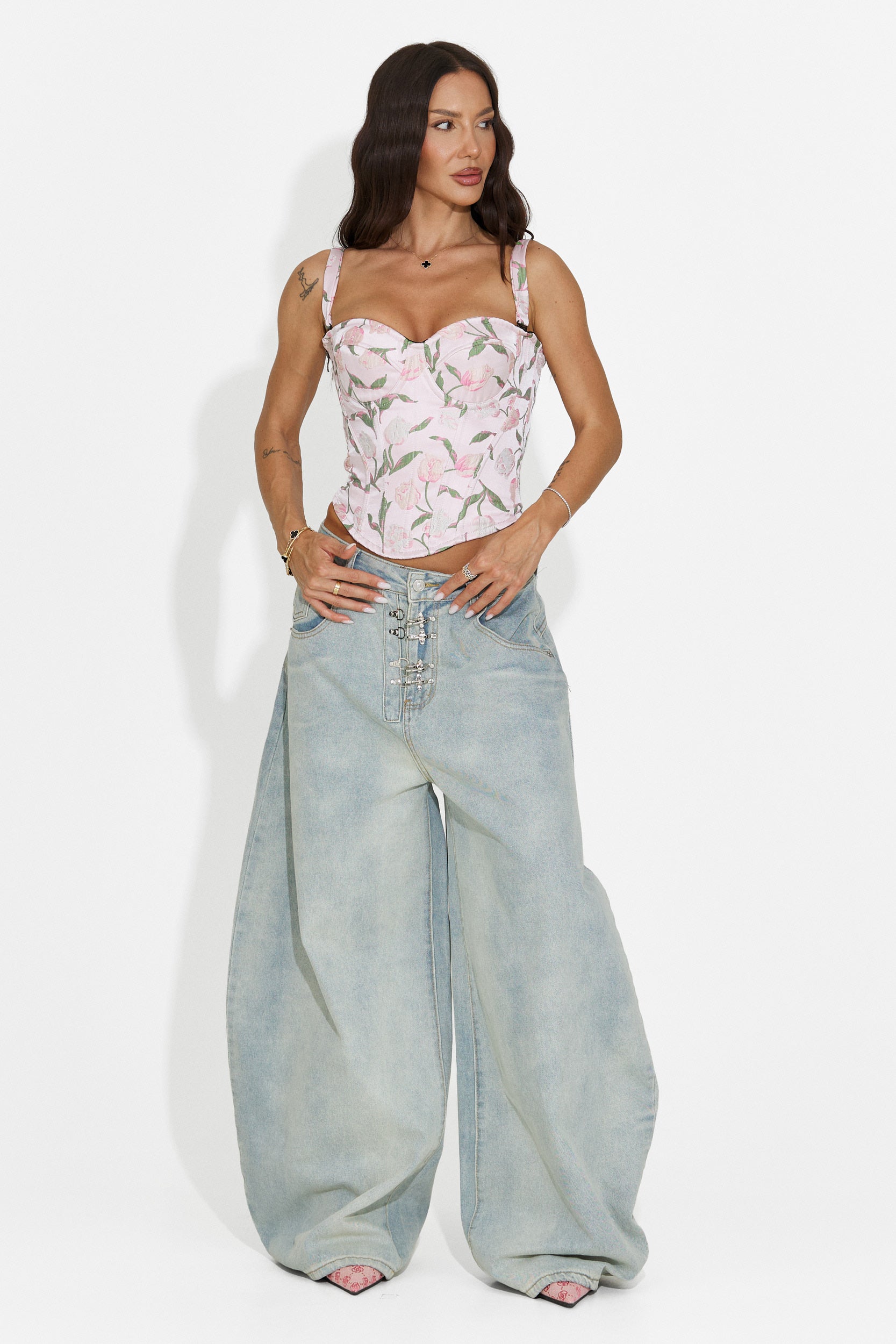 Women's elegant pink corset Flamy Bogas