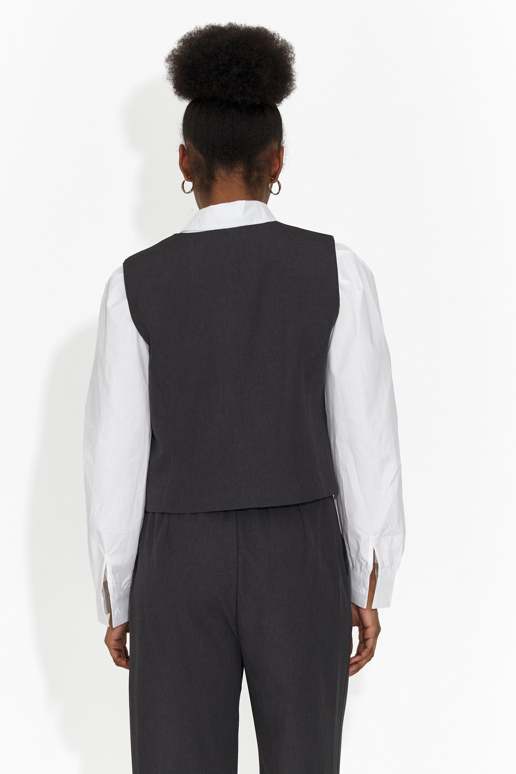 Completo 4 pezzi pantaloni + gilet + giacca + cravatta grigia Meldora Bogas