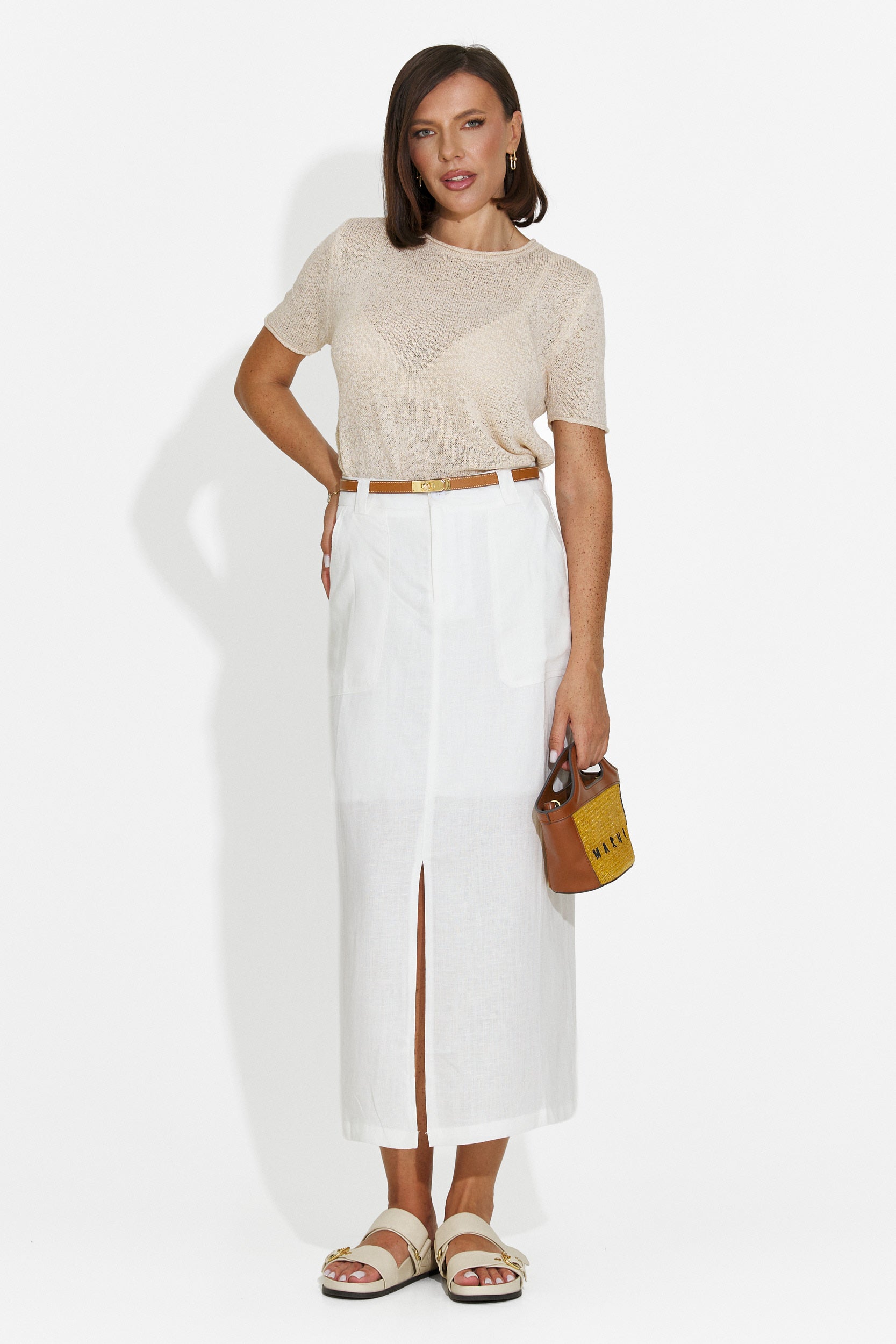 Casual white women's skirt Olinpia Bogas