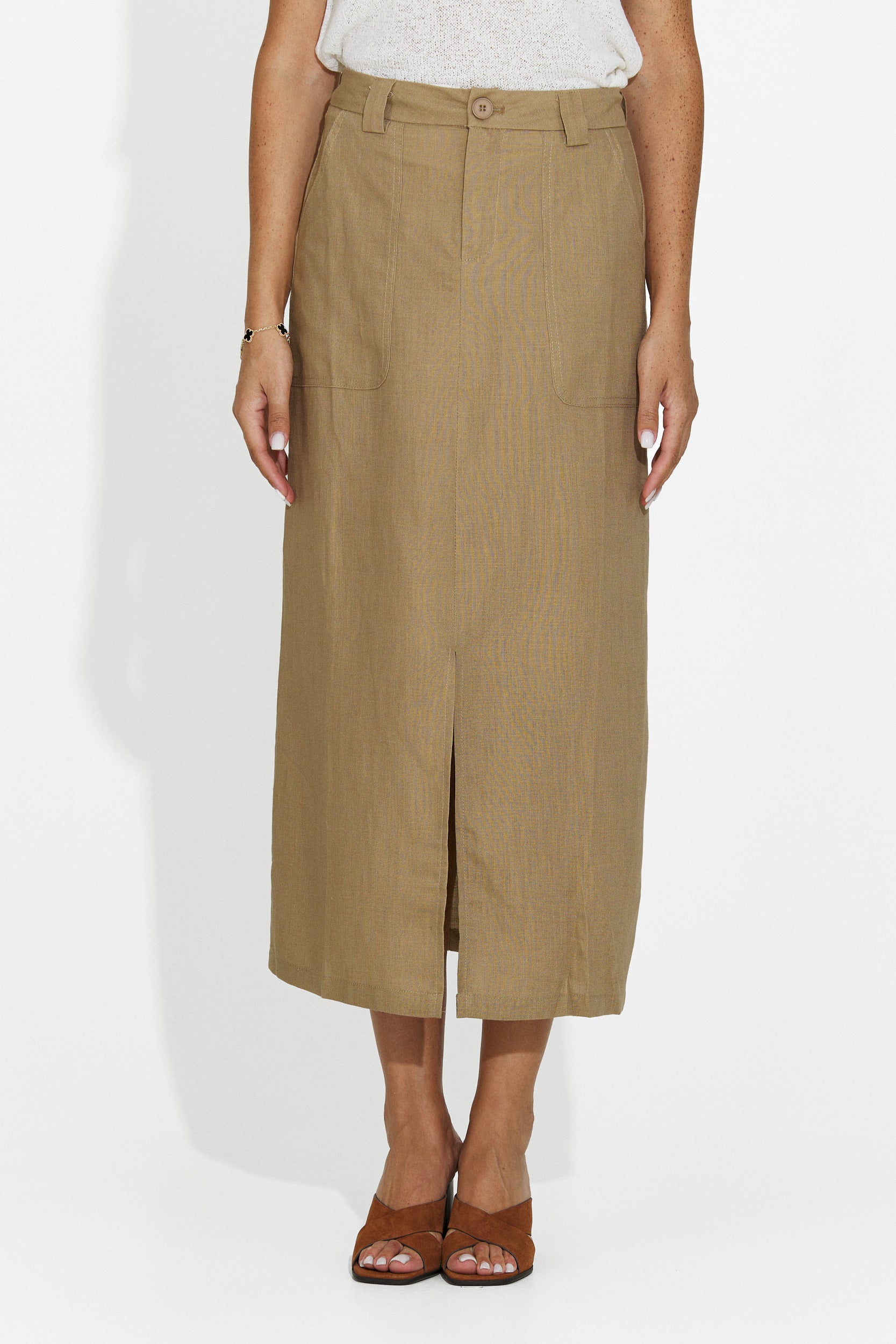 Casual brown women's skirt Olinpia Bogas