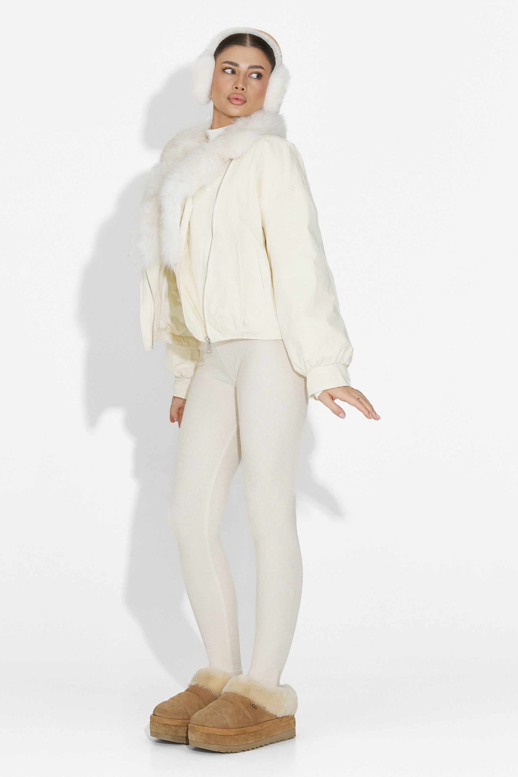 Beige casual damjacka Eriora Bogas