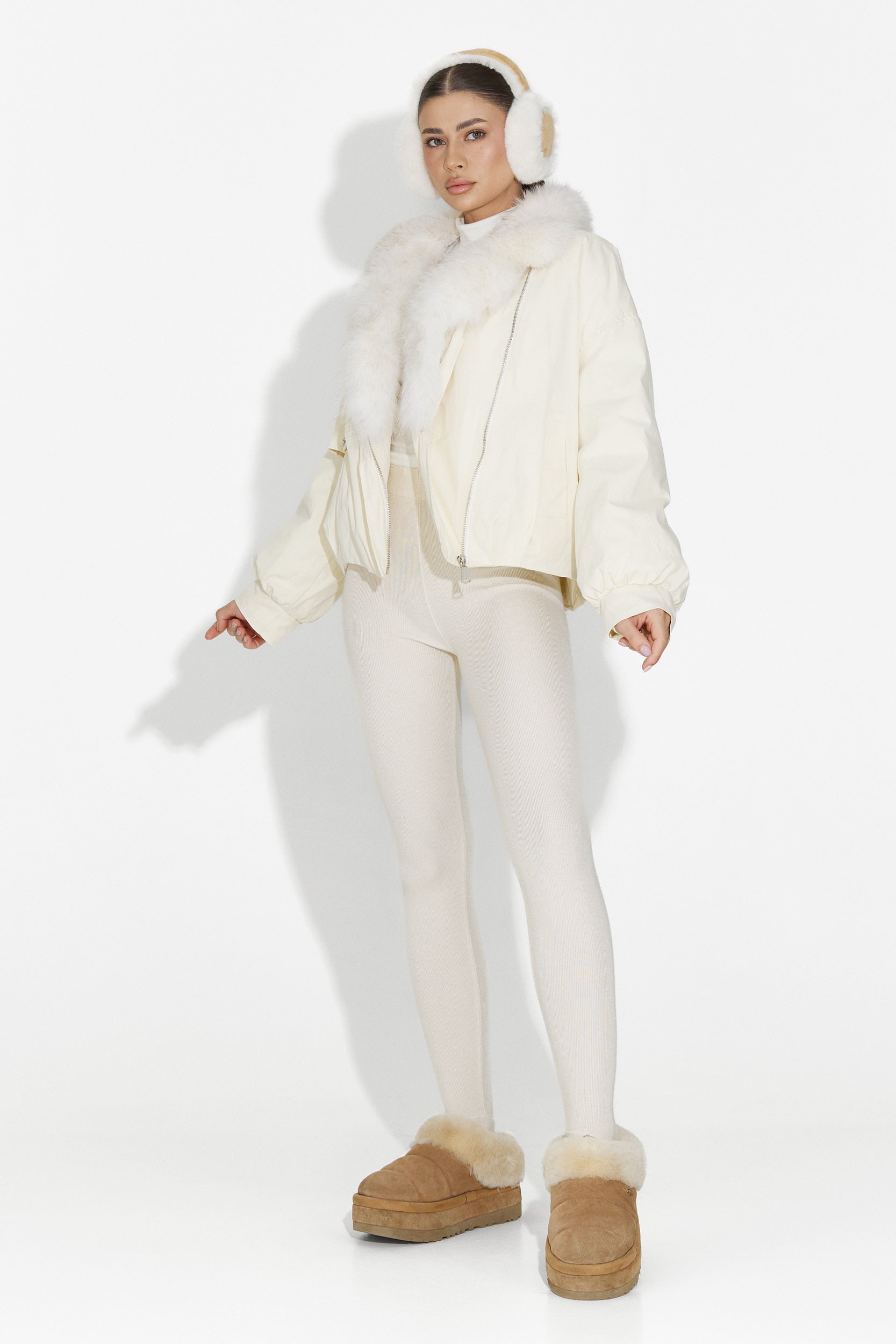 Beige casual damjacka Eriora Bogas