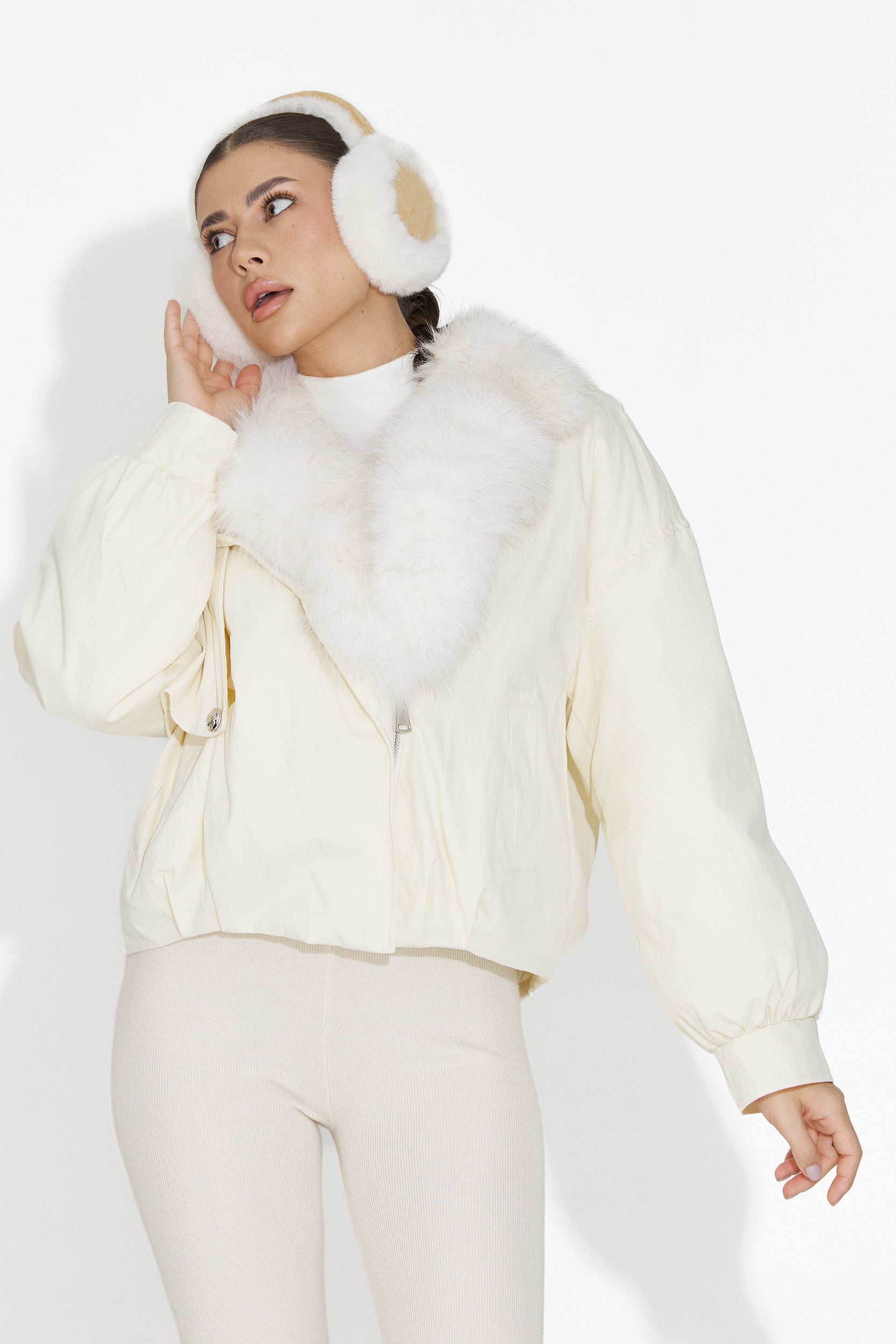 Beige casual damjacka Eriora Bogas