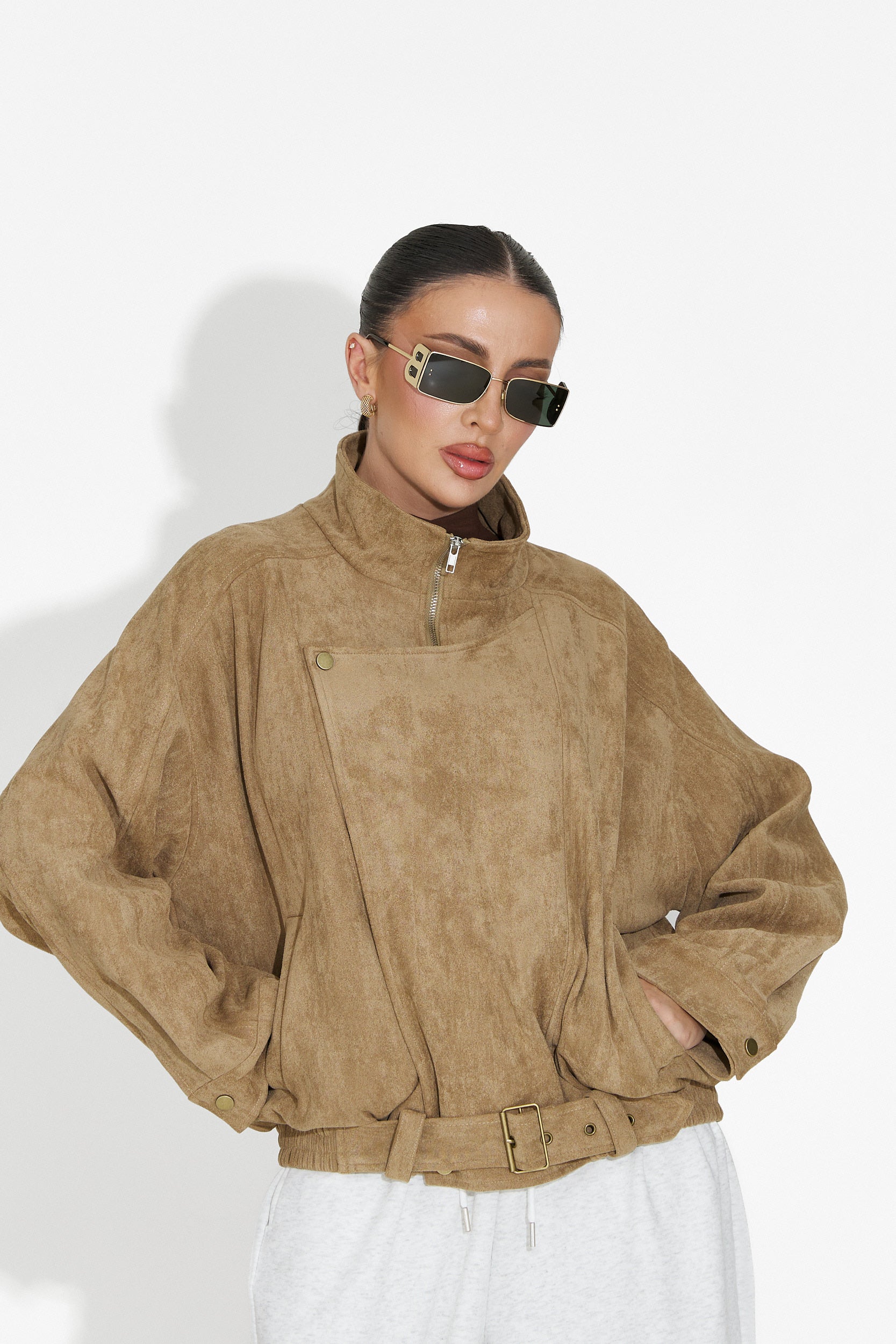 Ismoria Bogas Casual Beige Women's Jacket