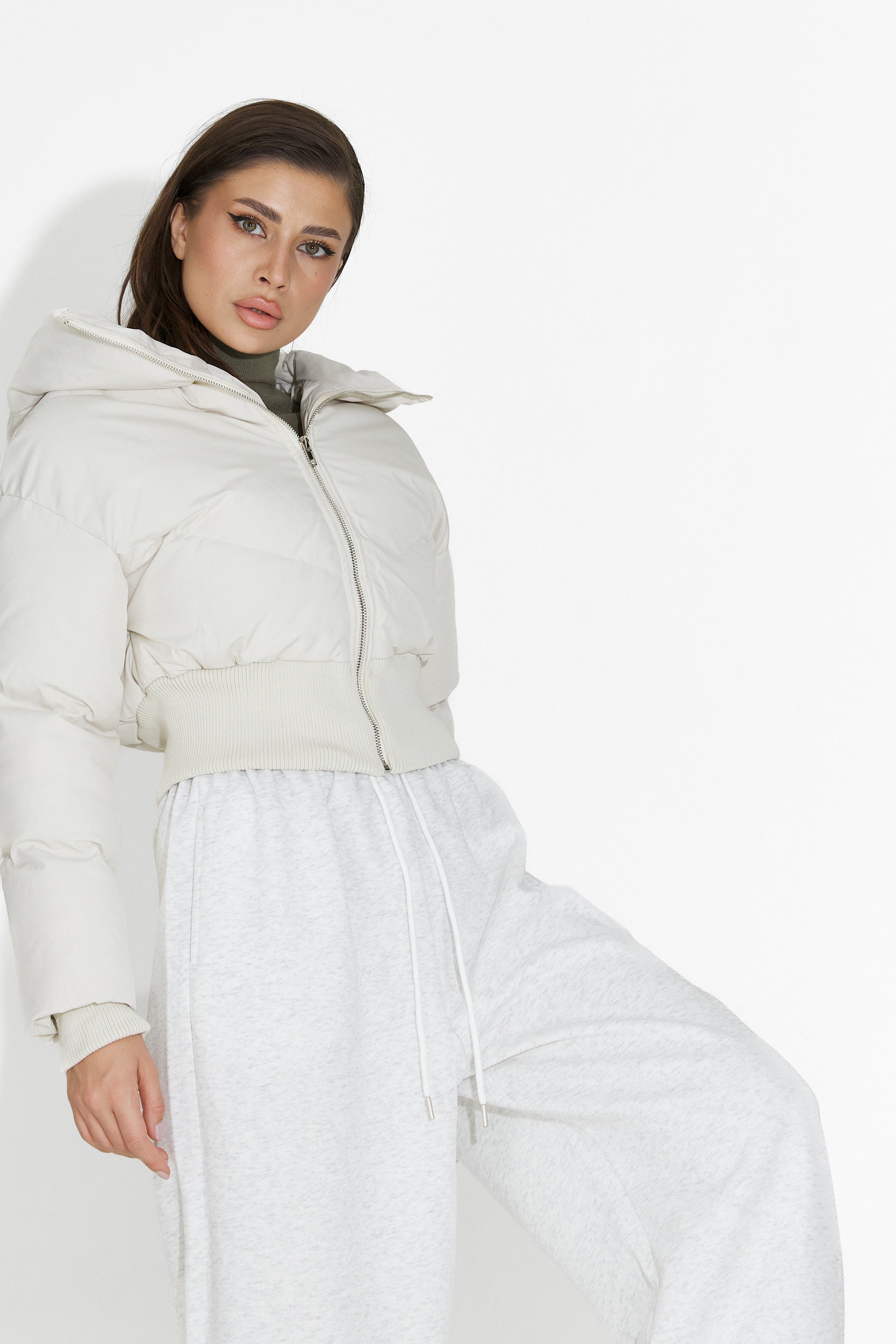 Beżowa casualowa kurtka damska Lumaya Bogas