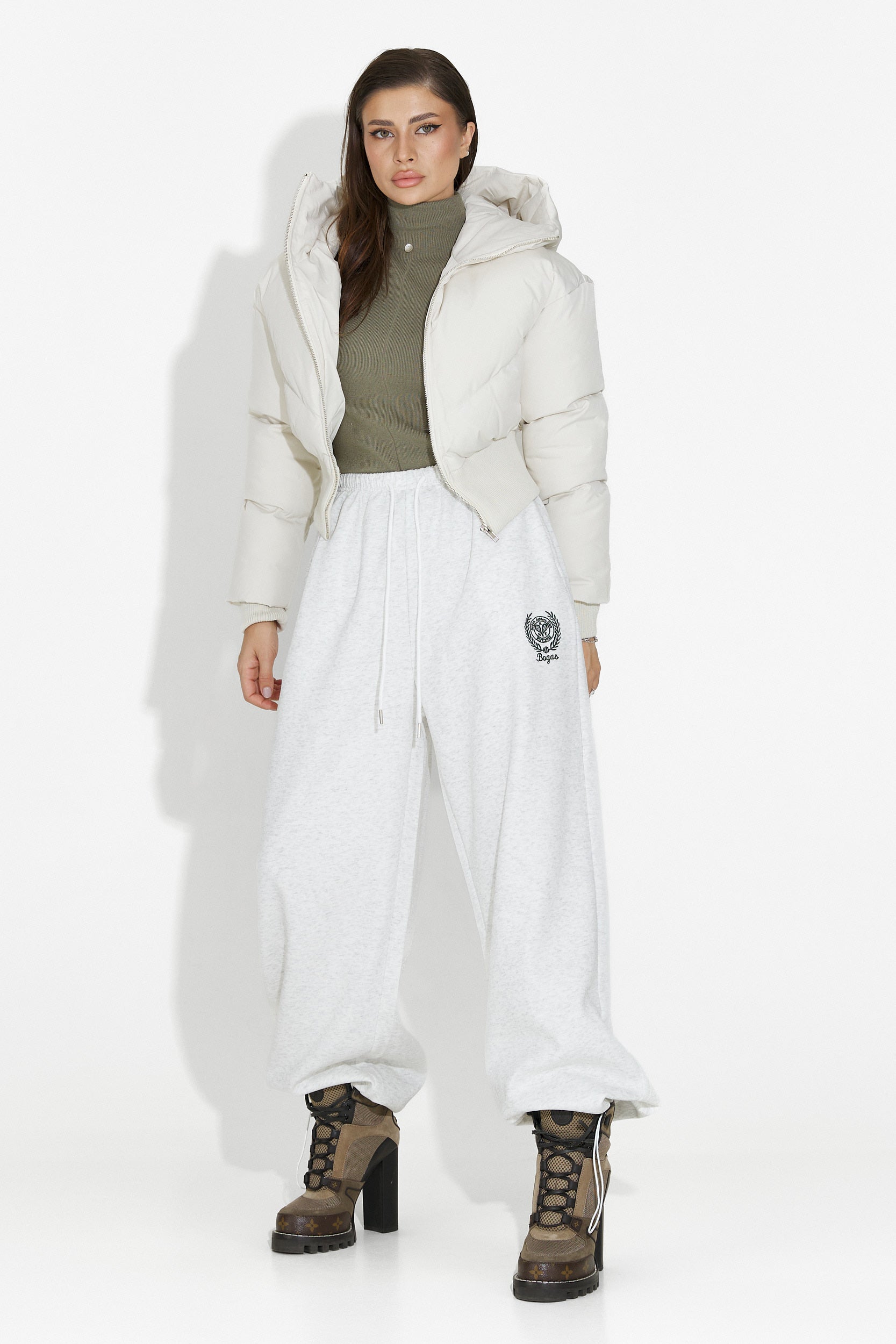 Beżowa casualowa kurtka damska Lumaya Bogas