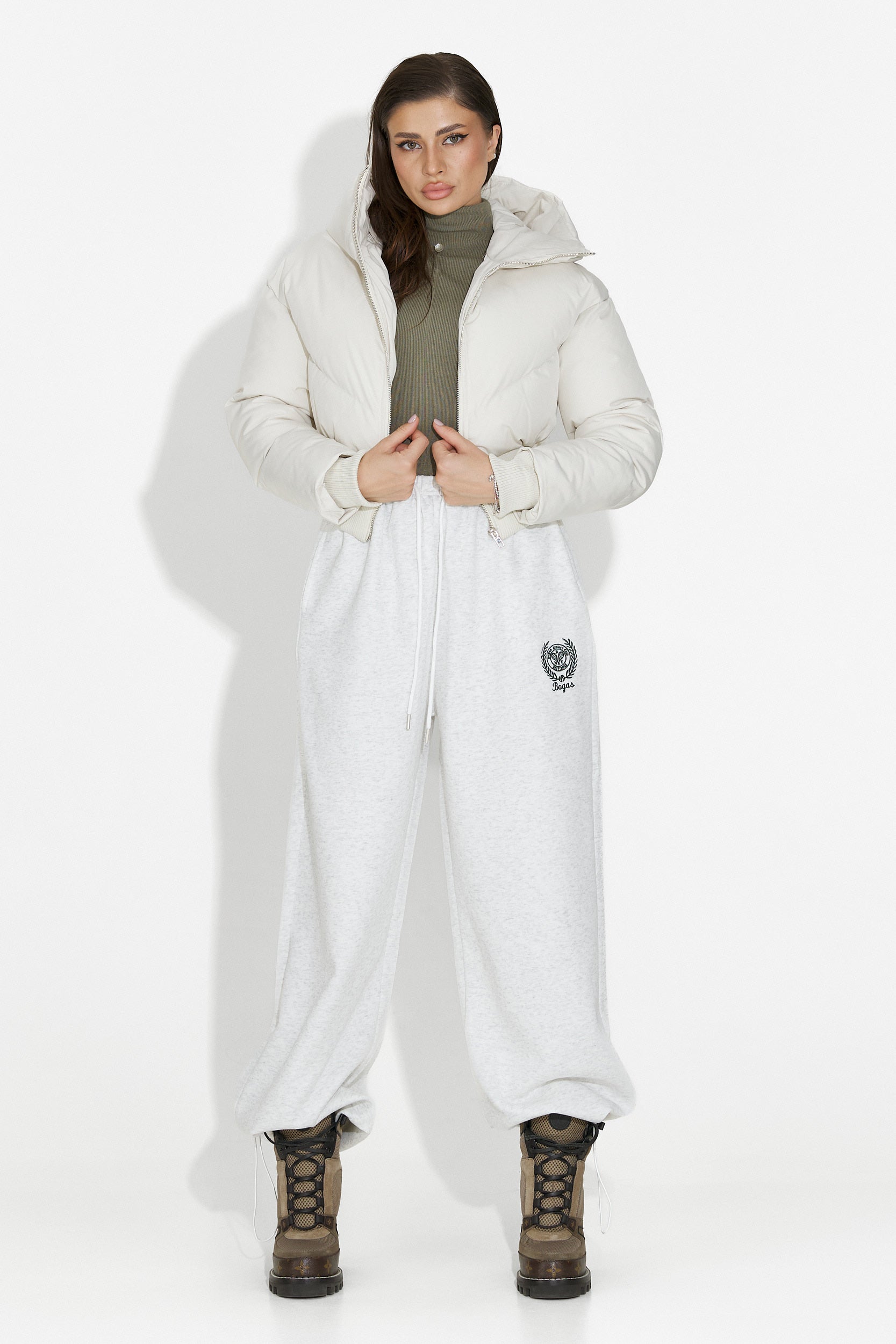 Beżowa casualowa kurtka damska Lumaya Bogas