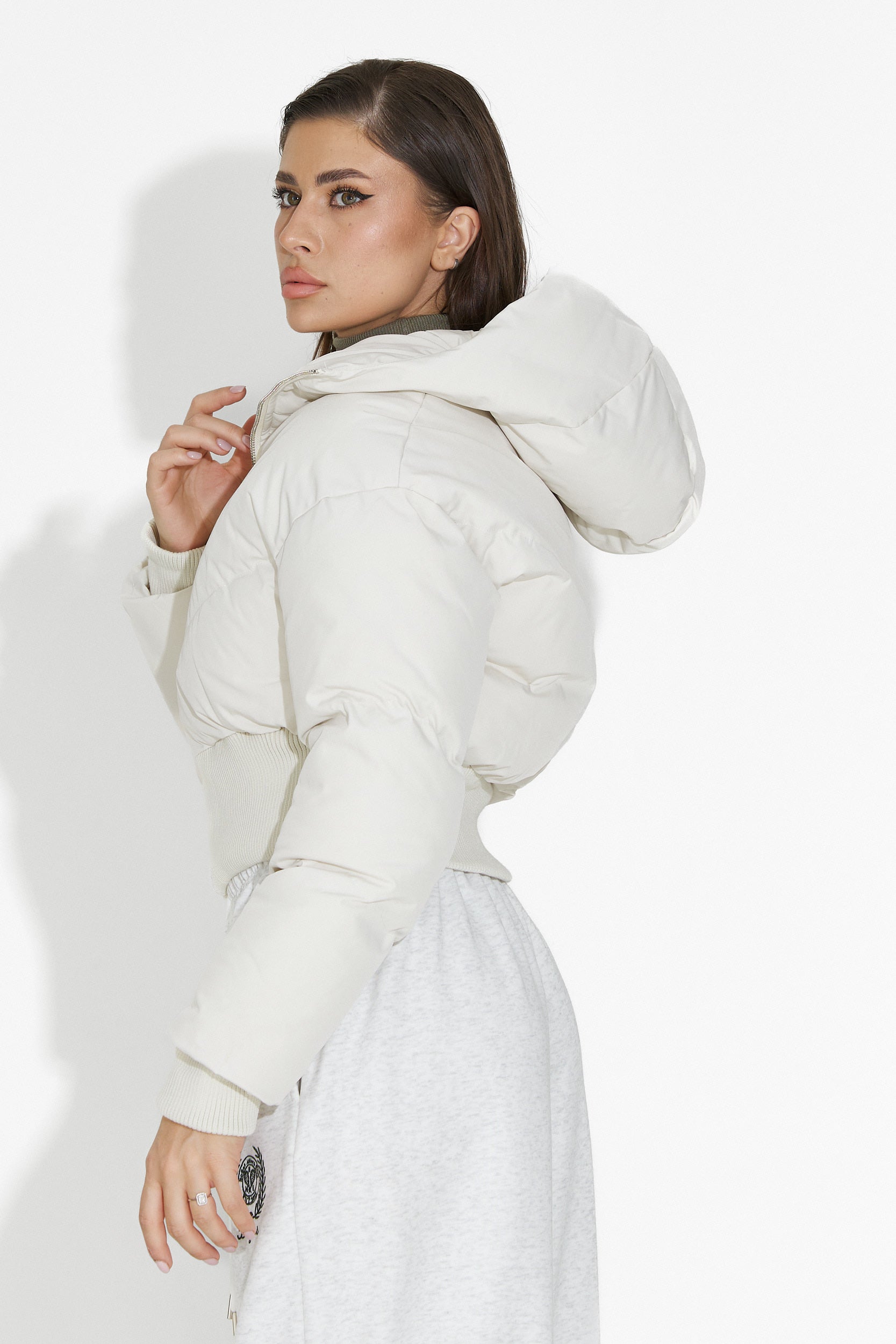 Beżowa casualowa kurtka damska Lumaya Bogas