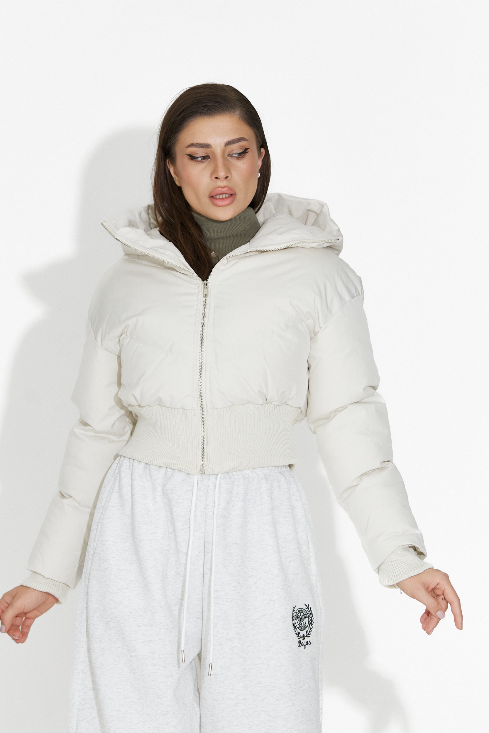 Beżowa casualowa kurtka damska Lumaya Bogas