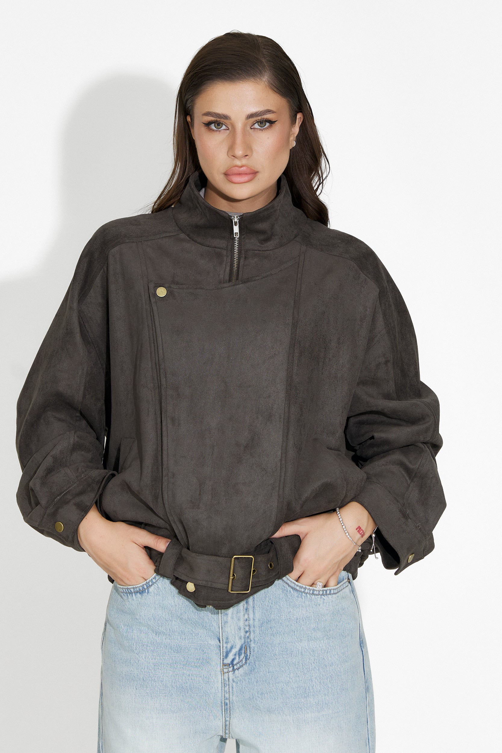 Ismoria Bogas Casual Grey Women's Jacket