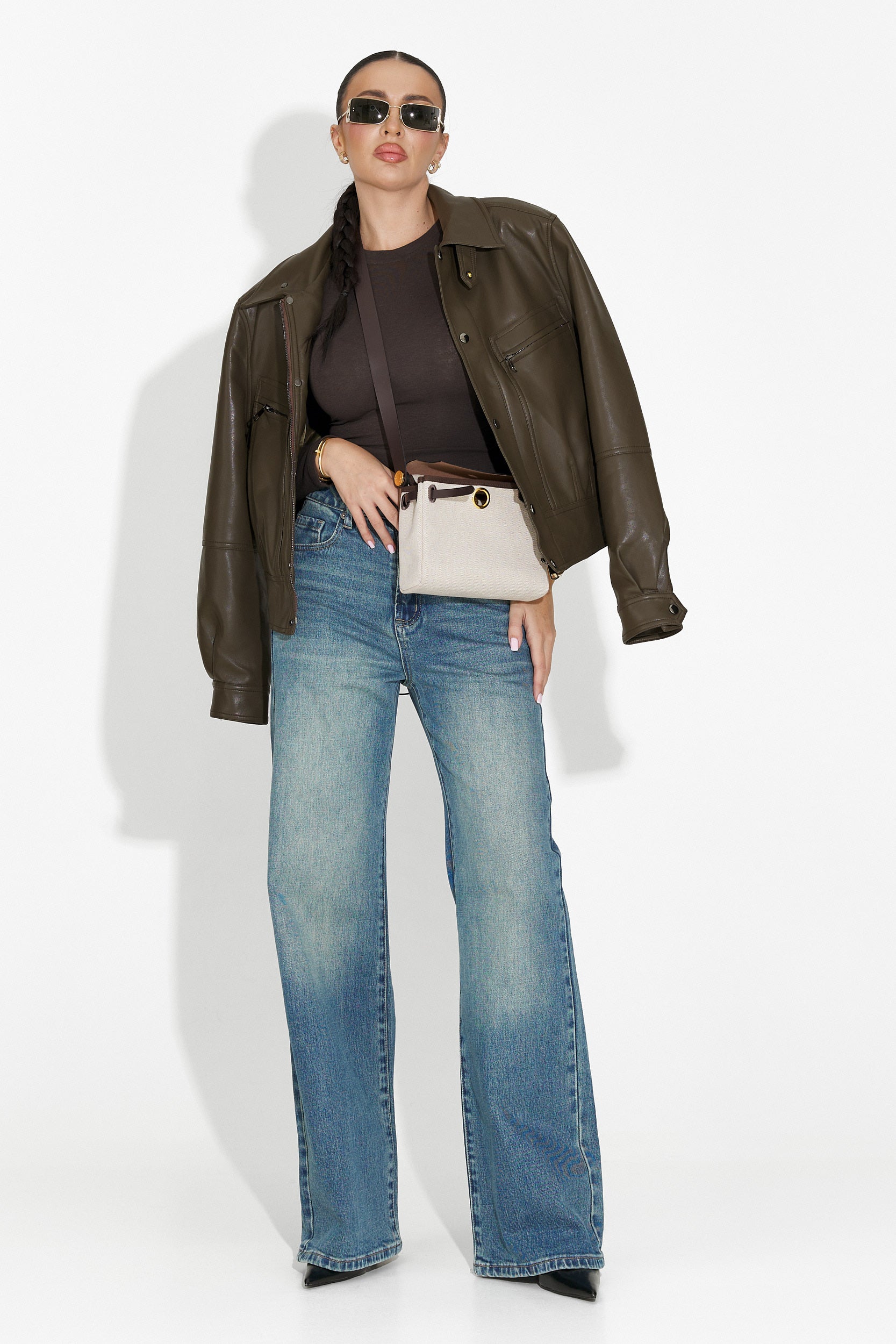 Μπουφάν γυναικείο casual χακί Giselia Bogas