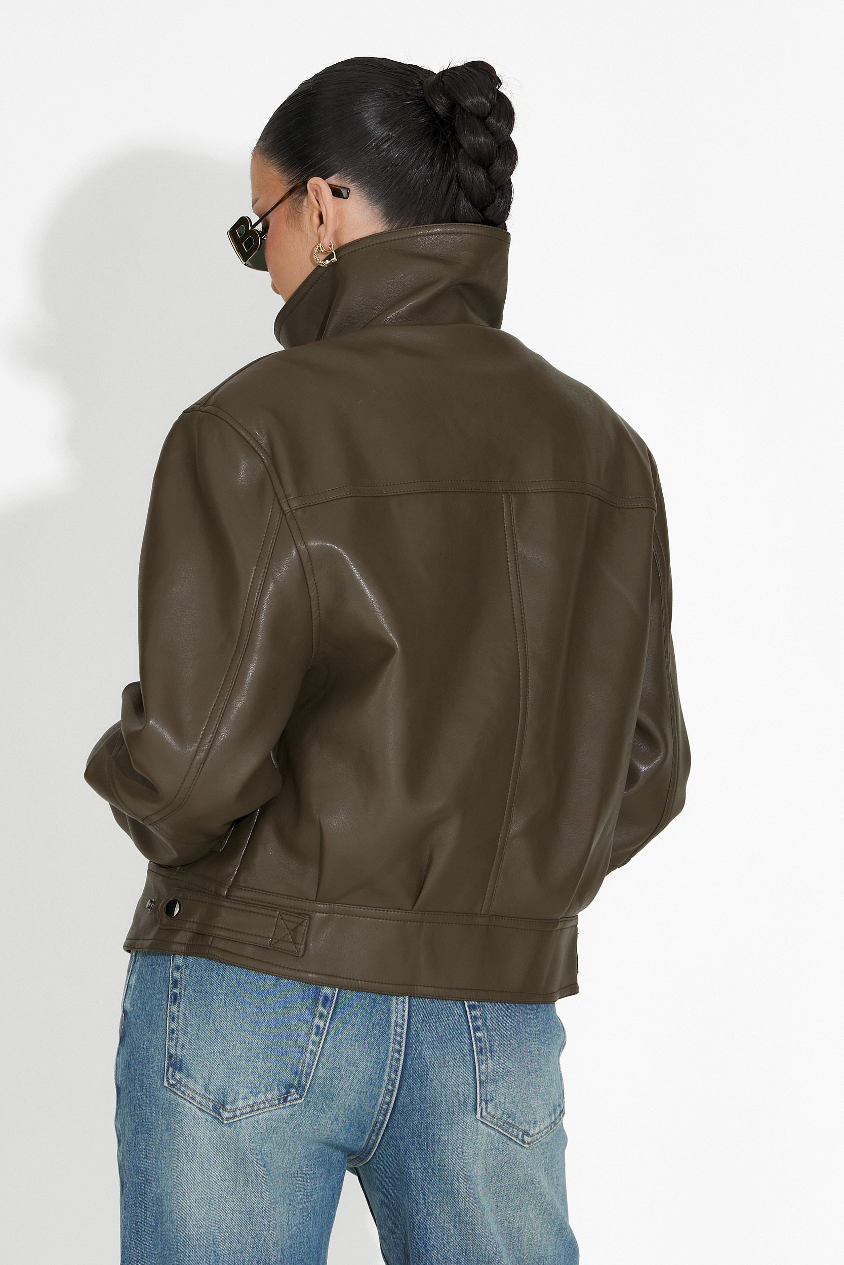 Μπουφάν γυναικείο casual χακί Giselia Bogas