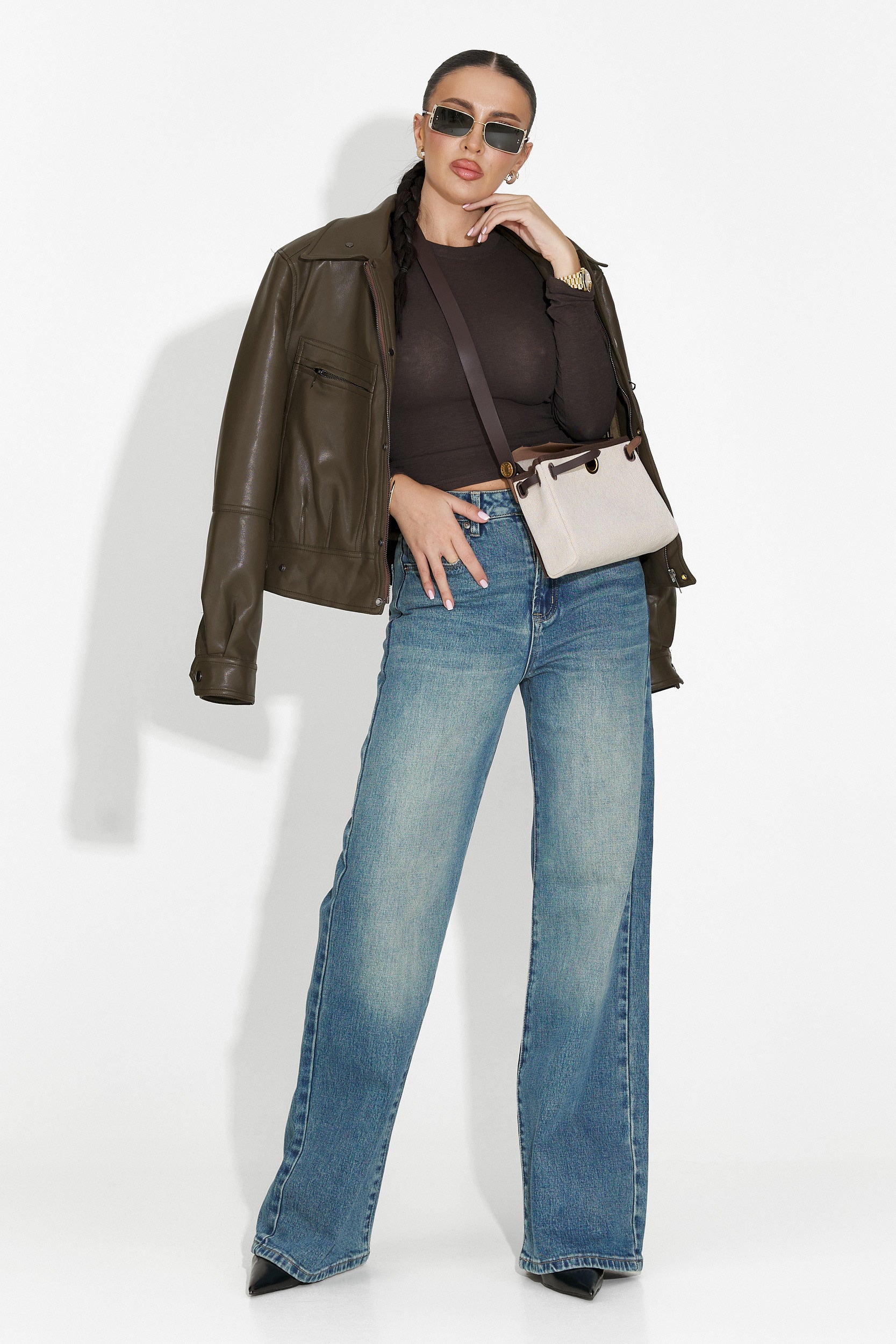 Μπουφάν γυναικείο casual χακί Giselia Bogas