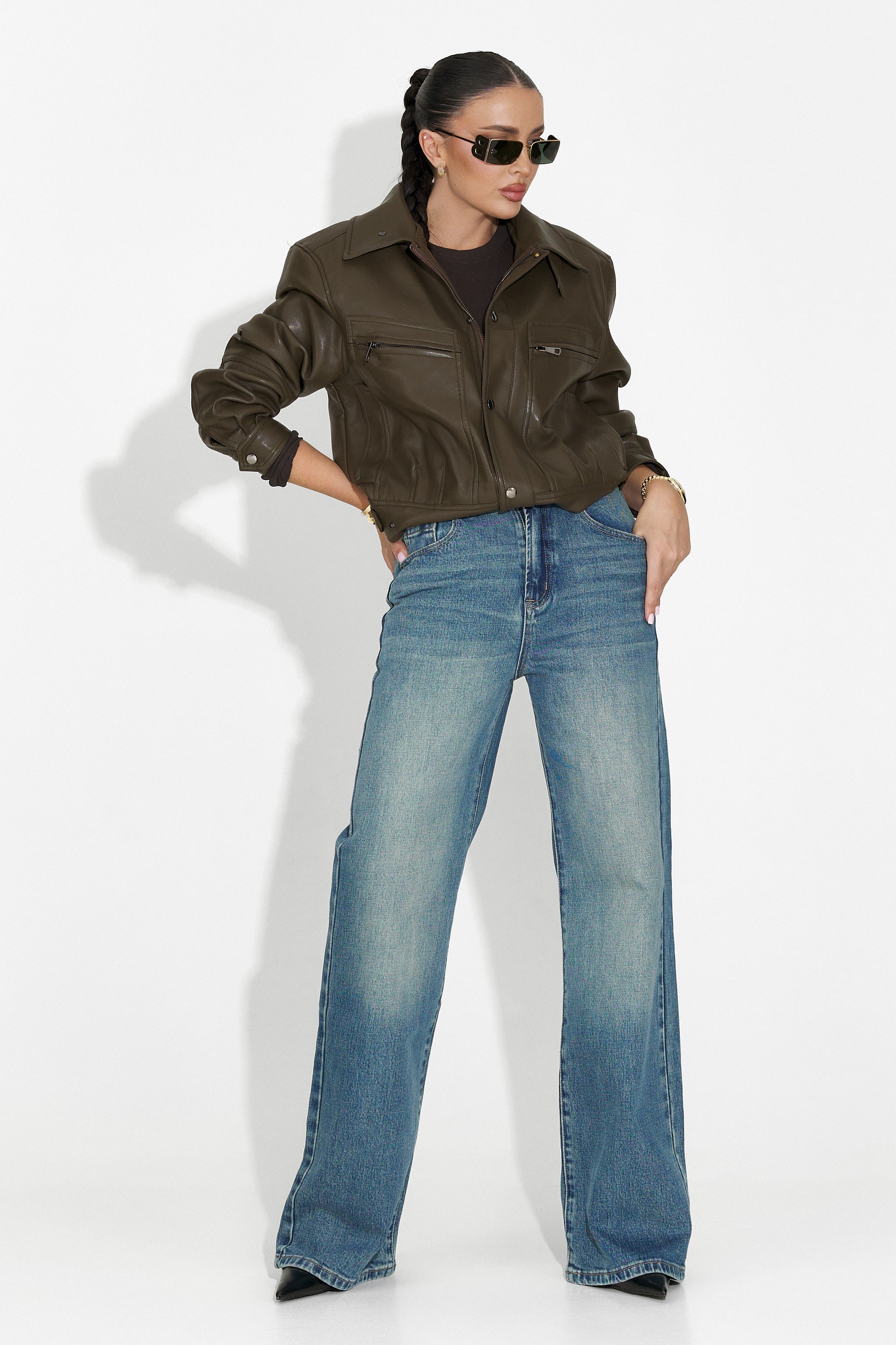 Μπουφάν γυναικείο casual χακί Giselia Bogas