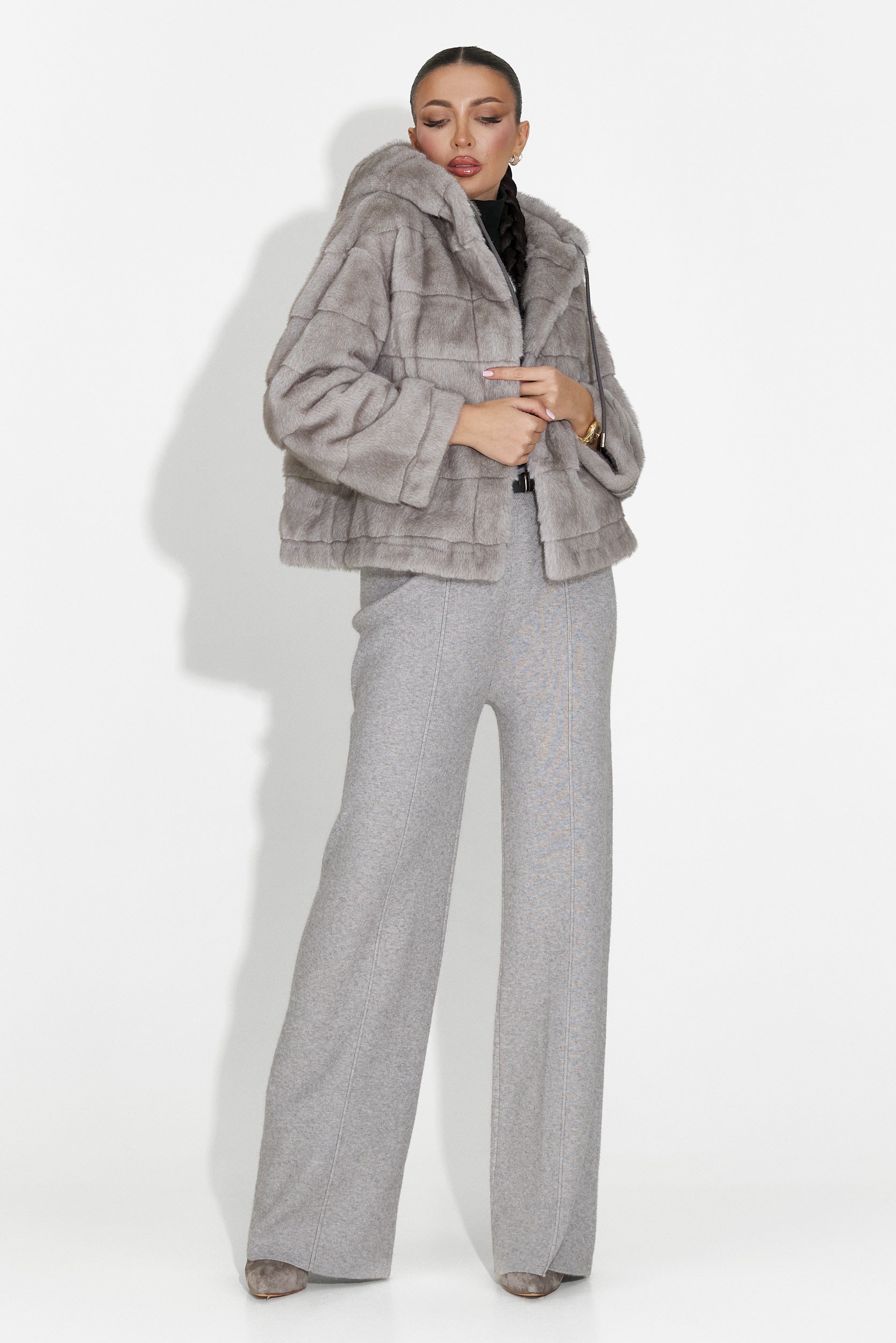 Grå pälsjacka Alasika Bogas