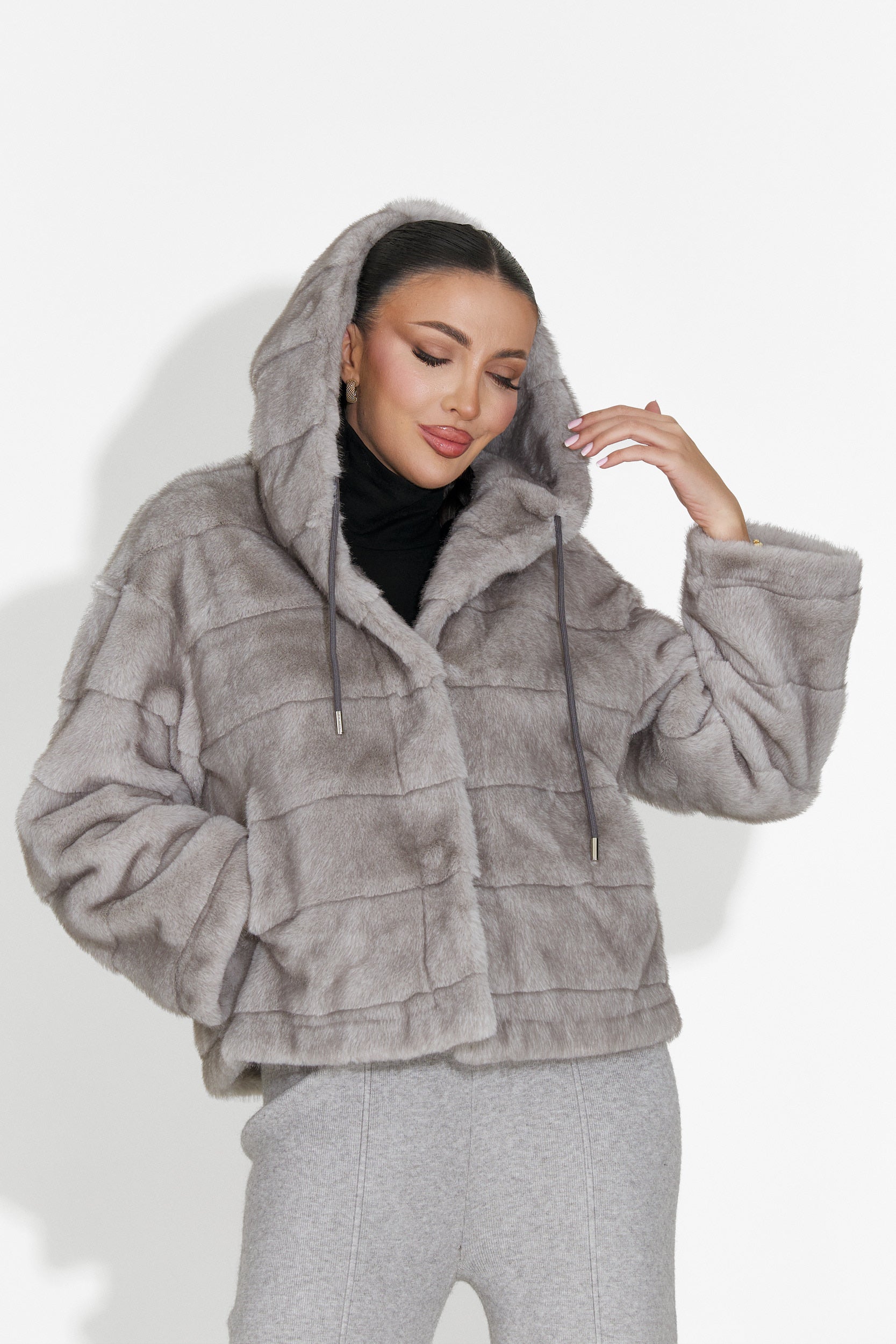 Alaska Bogas Grey Fur Coat