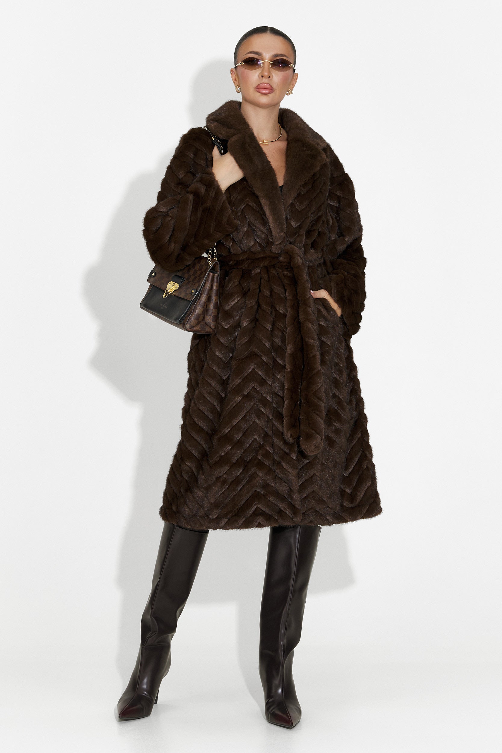 Płaszcz futrzany brązowy Lunaris Bogas