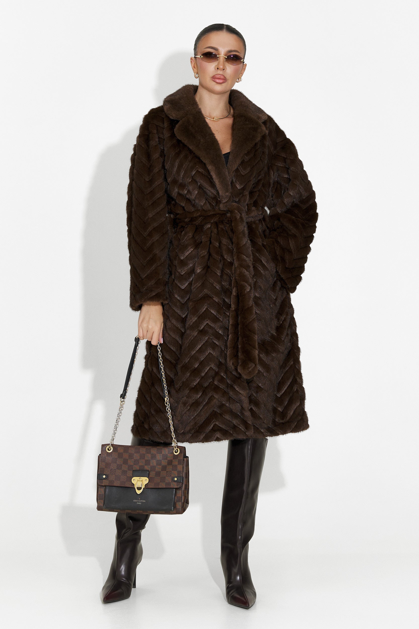 Lunaris Bogas Brown Fur Coat