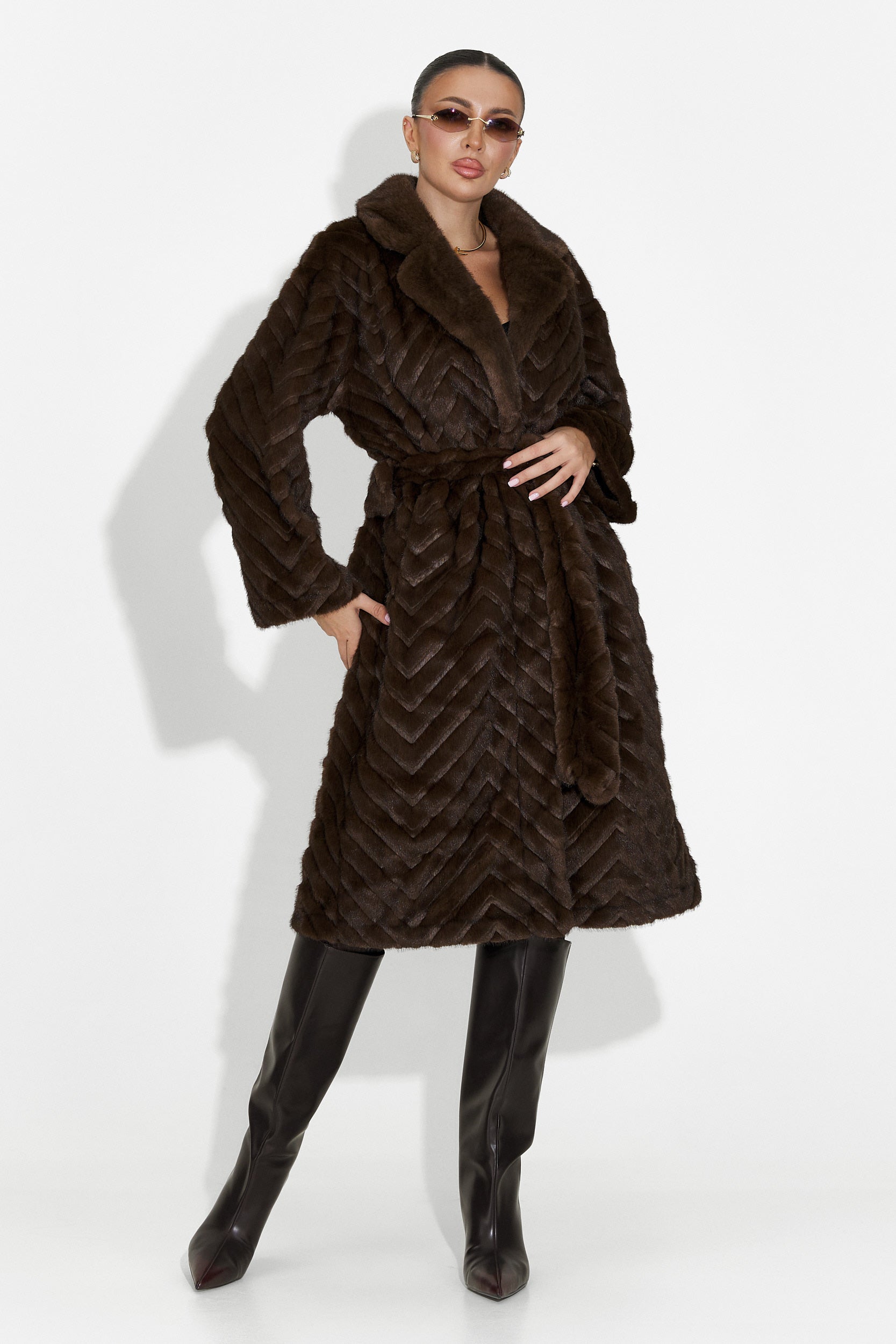 Płaszcz futrzany brązowy Lunaris Bogas