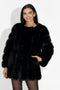 Czarny płaszcz futrzany Jameia Bogas