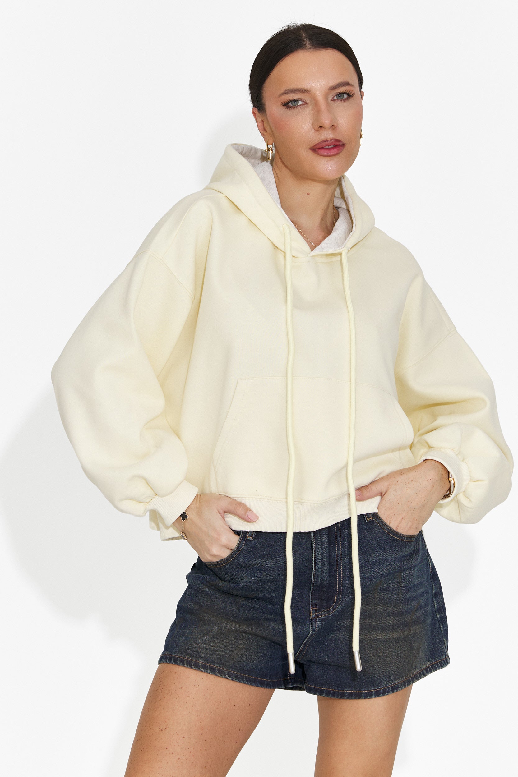 Women's casual yellow hoodie Loravia Bogas