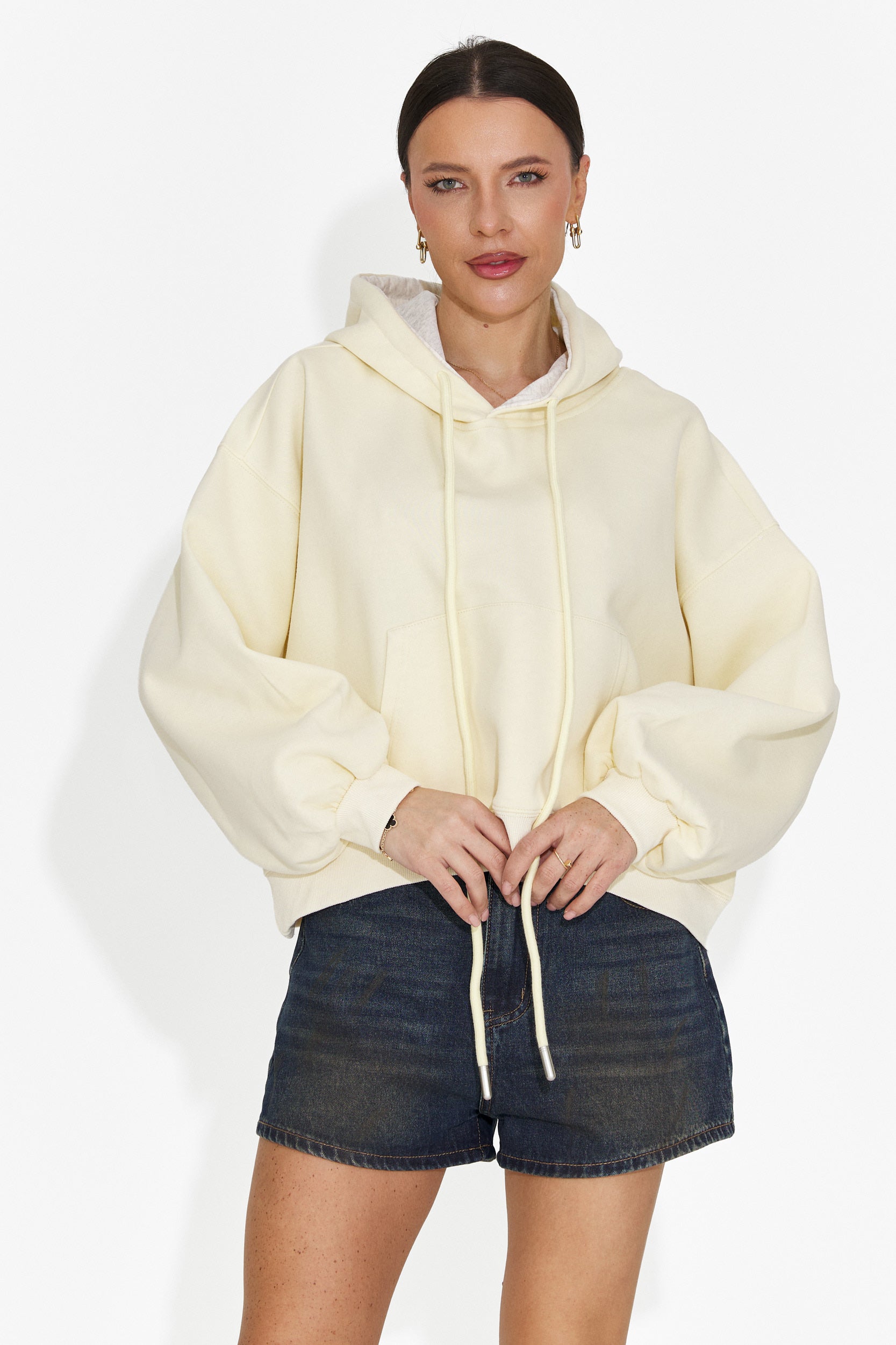 Women's casual yellow hoodie Loravia Bogas