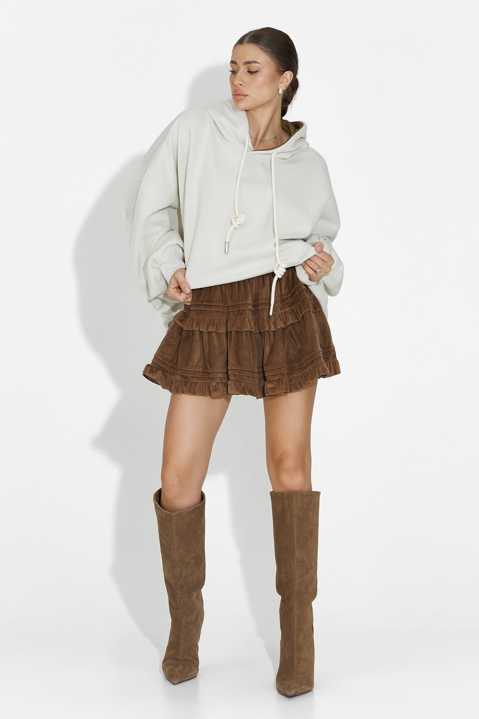 Γυναικείο casual φούτερ χακί Noblesa Bogas