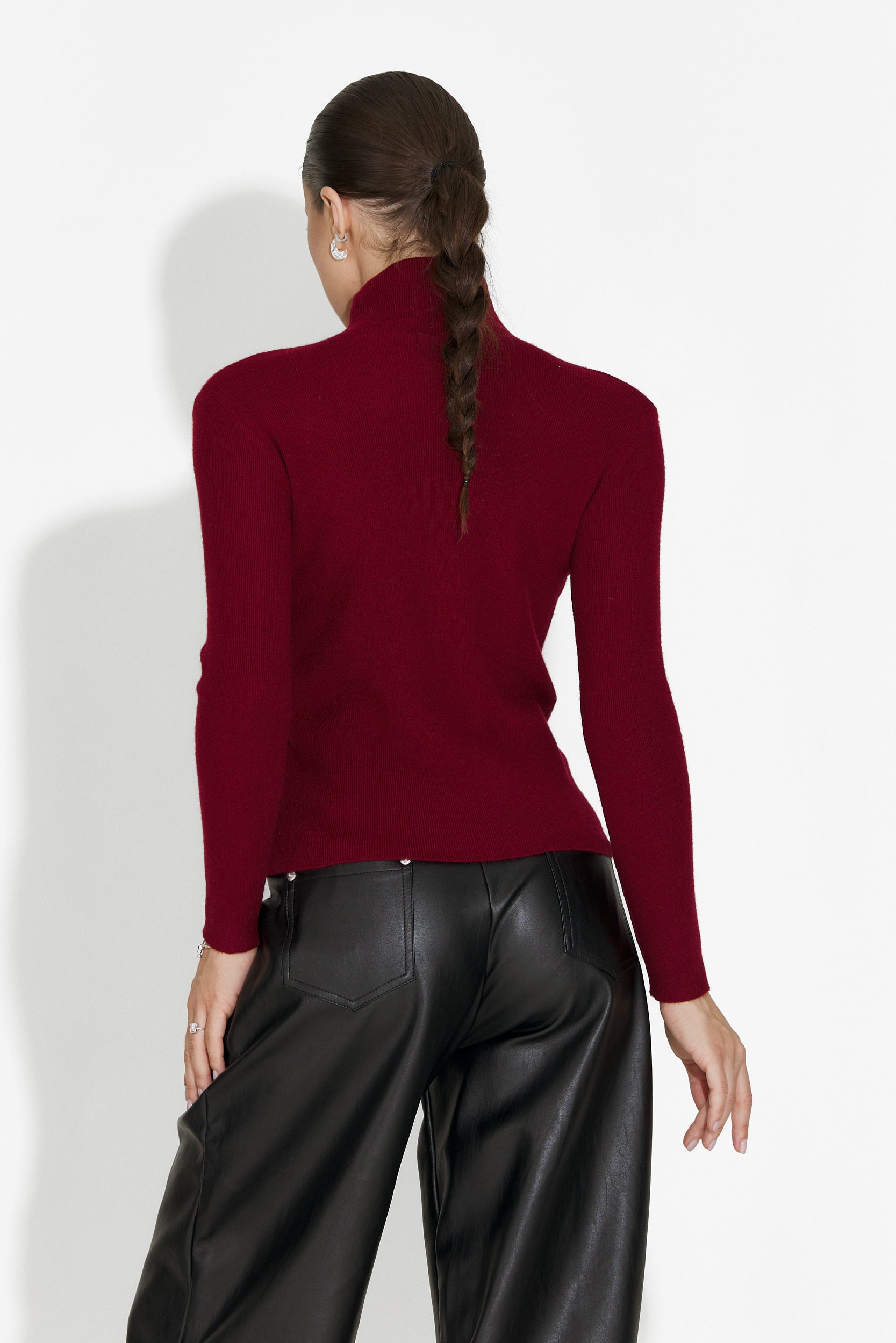 Damtröja casual burgundy Invera Bogas