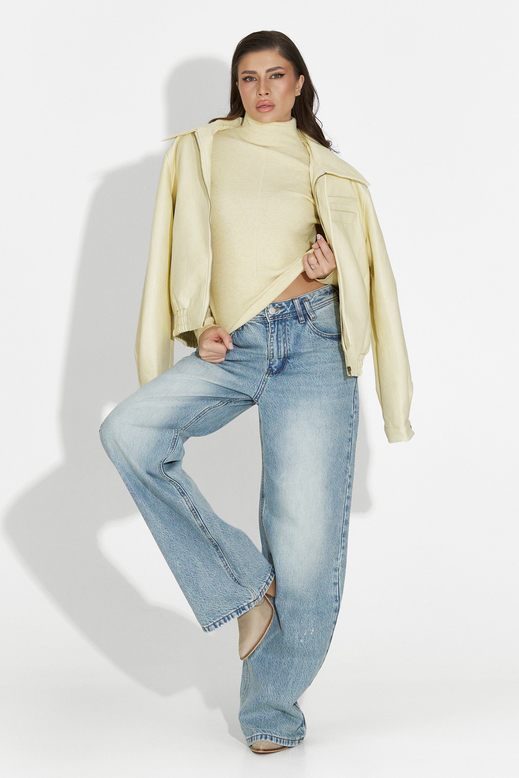 Gul casual damtröja Invera Bogas