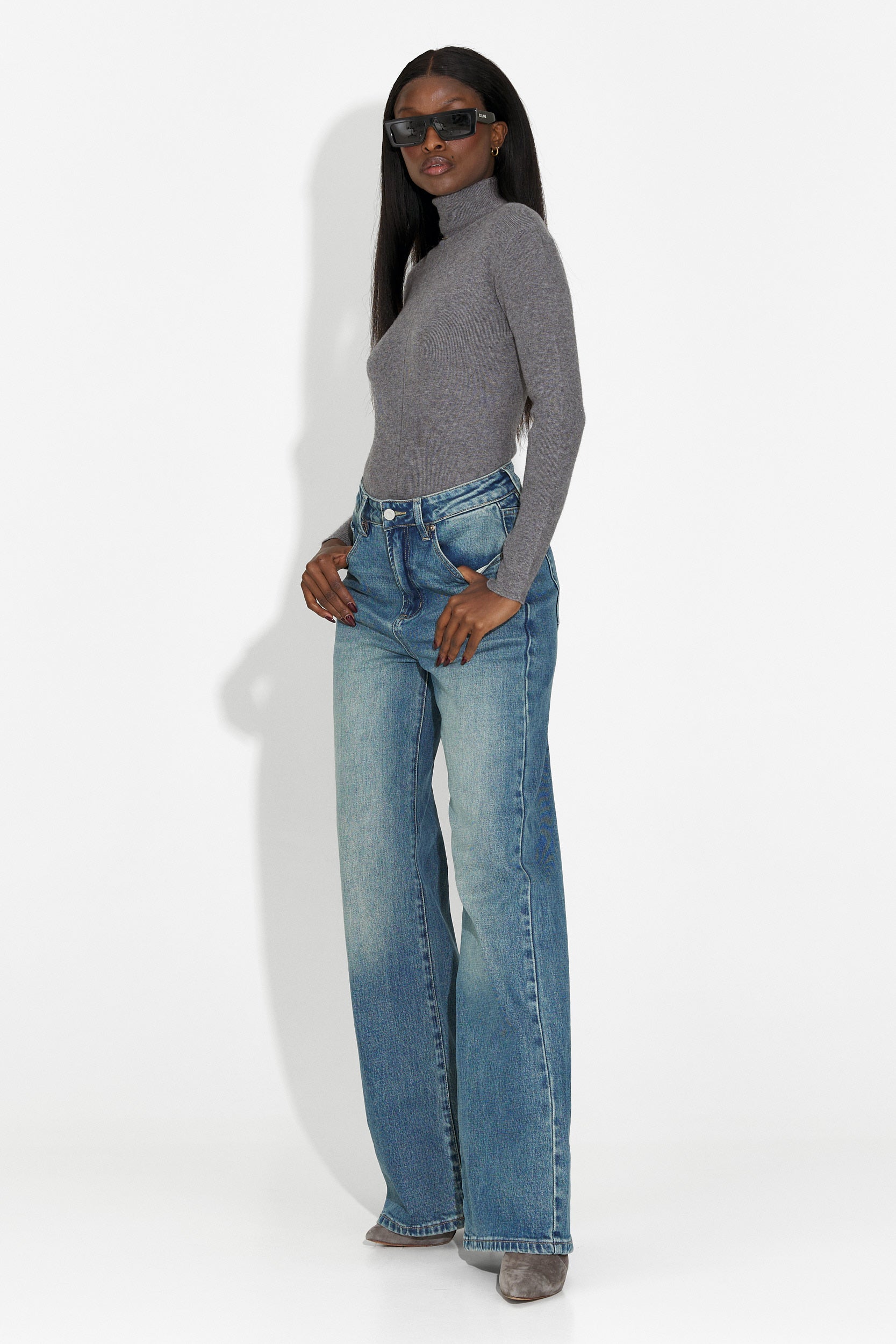 Grå casual damtröja Invera Bogas