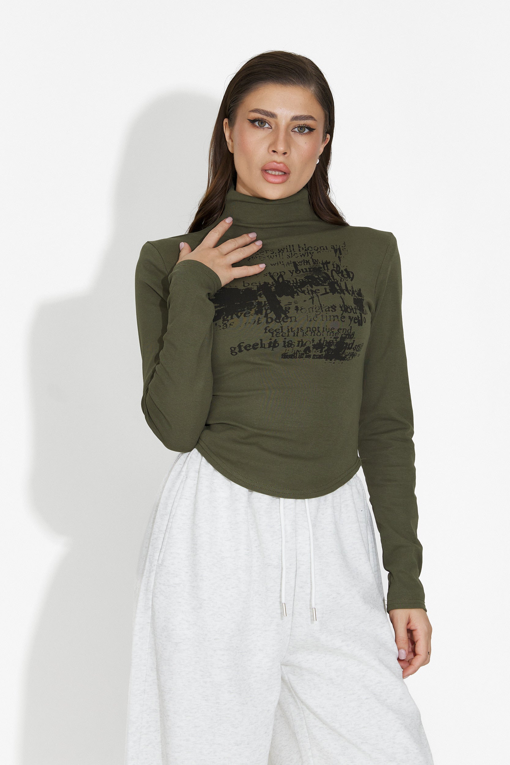 Golf damski casual khaki Fenalya Bogas