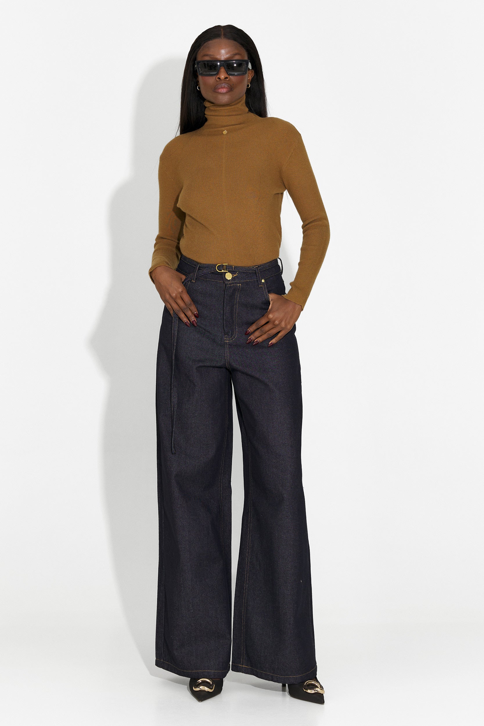 Golf damski casual brązowy Invera Bogas