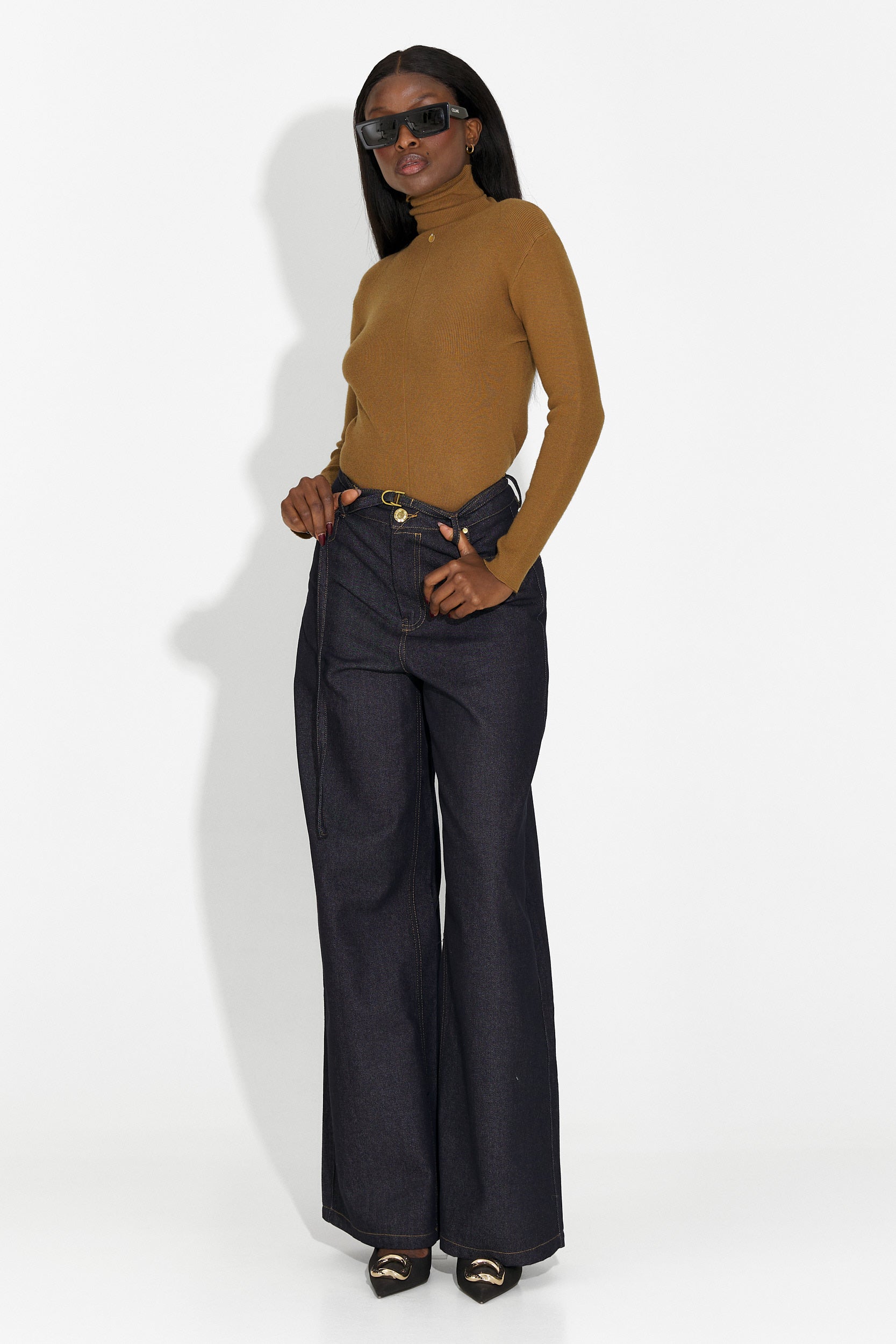 Golf damski casual brązowy Invera Bogas