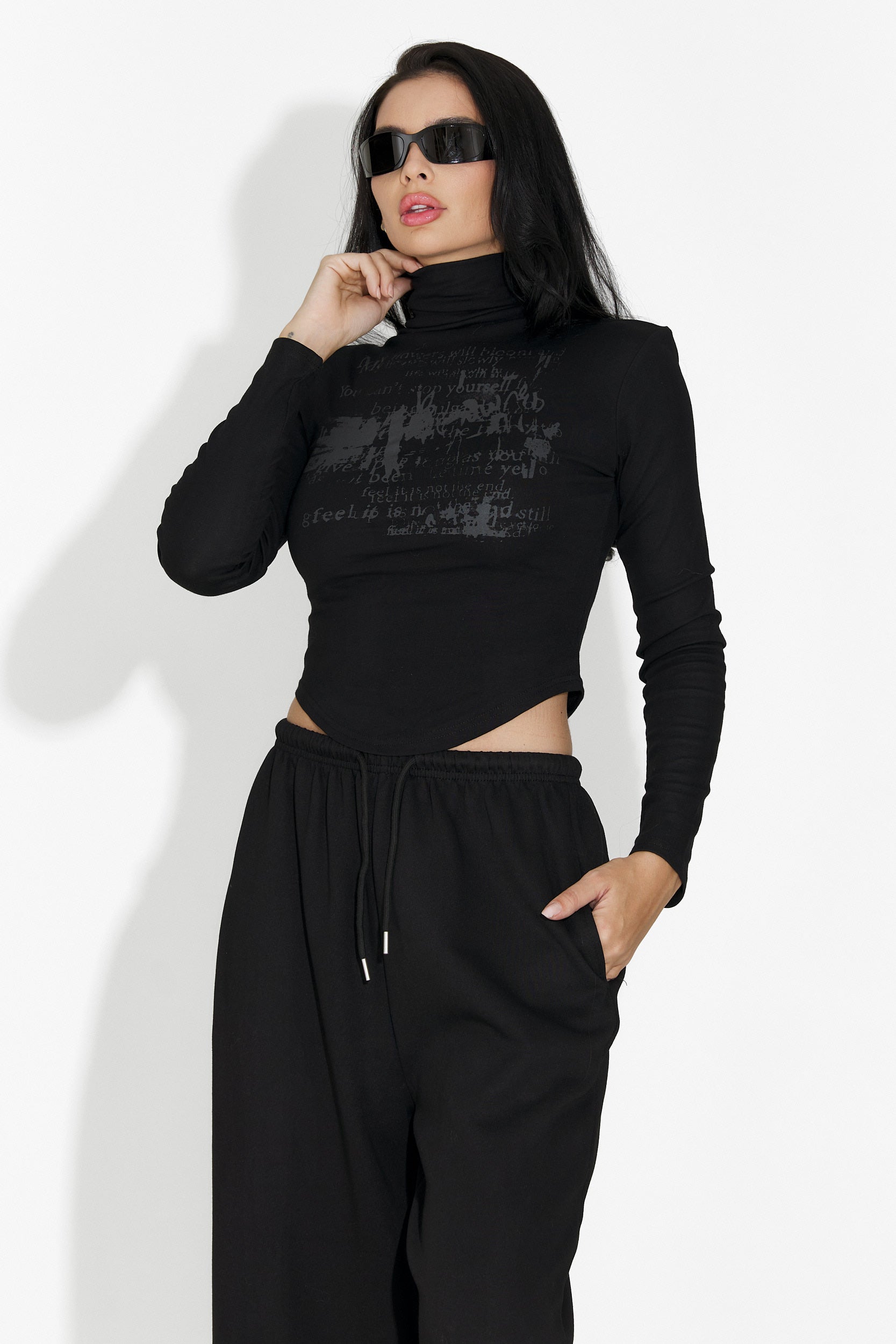 Golf damski casual czarny Fenalya Bogas