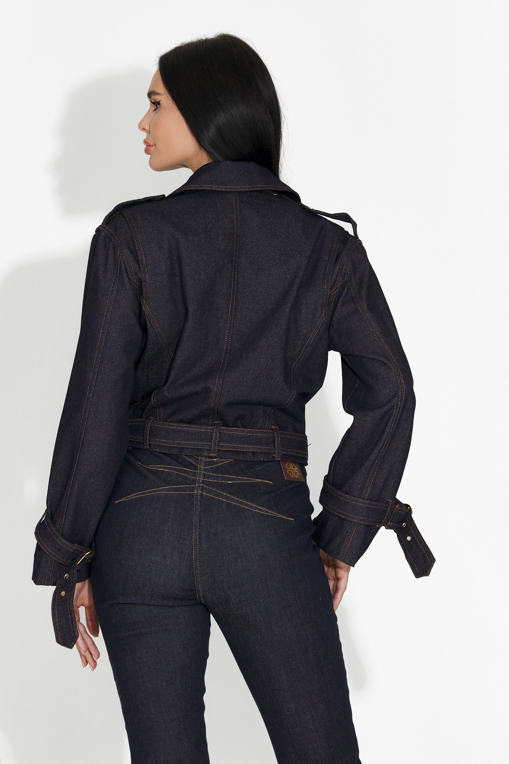 Marinblå casual damjeansjacka Renatia Bogas