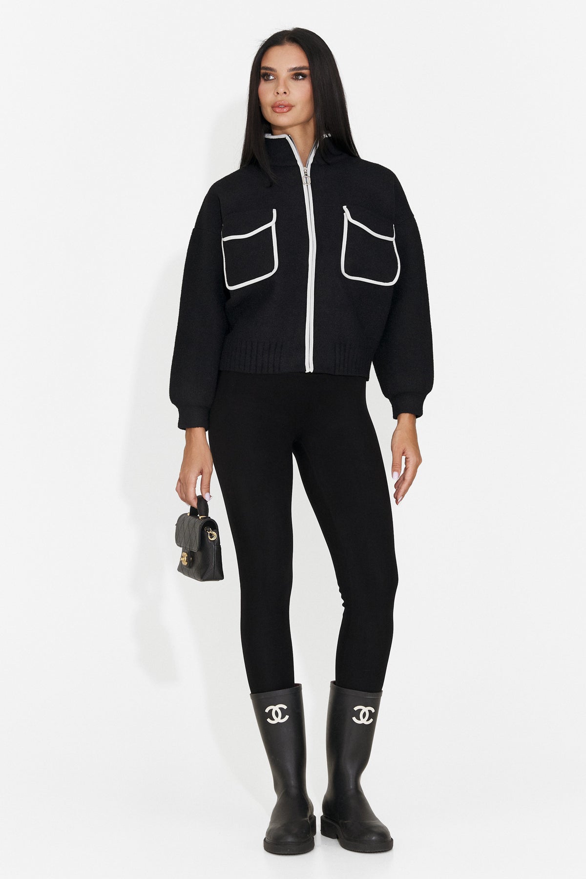 Jacheta casual neagra Hamilola Bogas